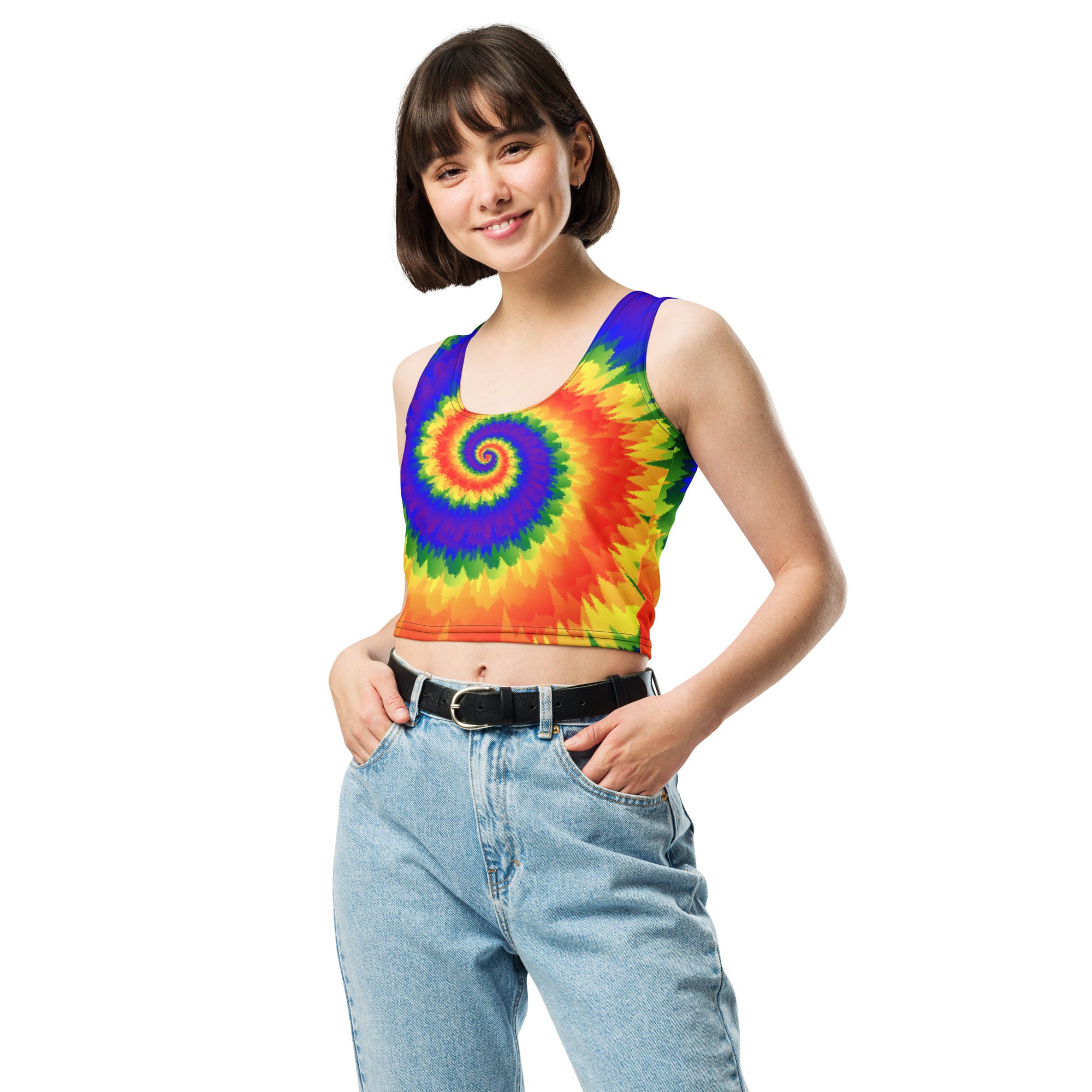 Crop Top-Tie Dye Spiral - LGBTQ