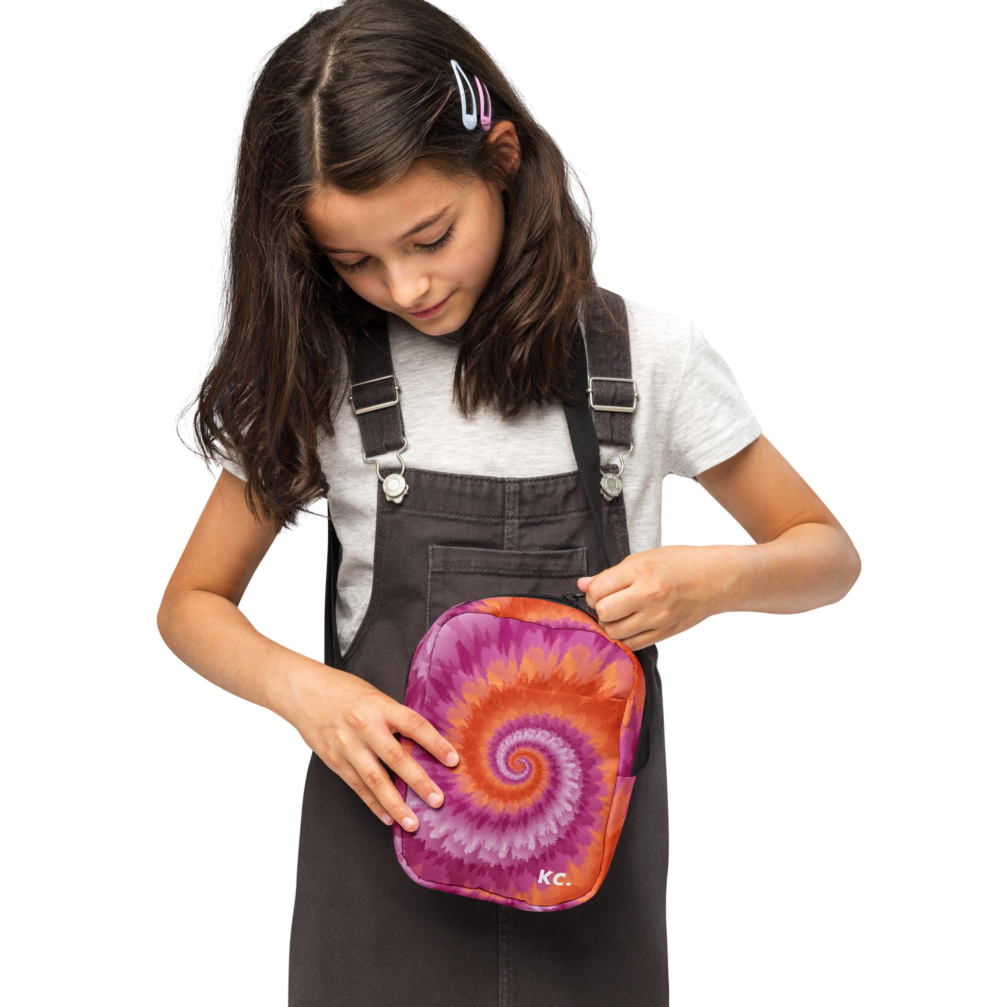 Utility crossbody bag-Tie Dye Spiral - Lesbian