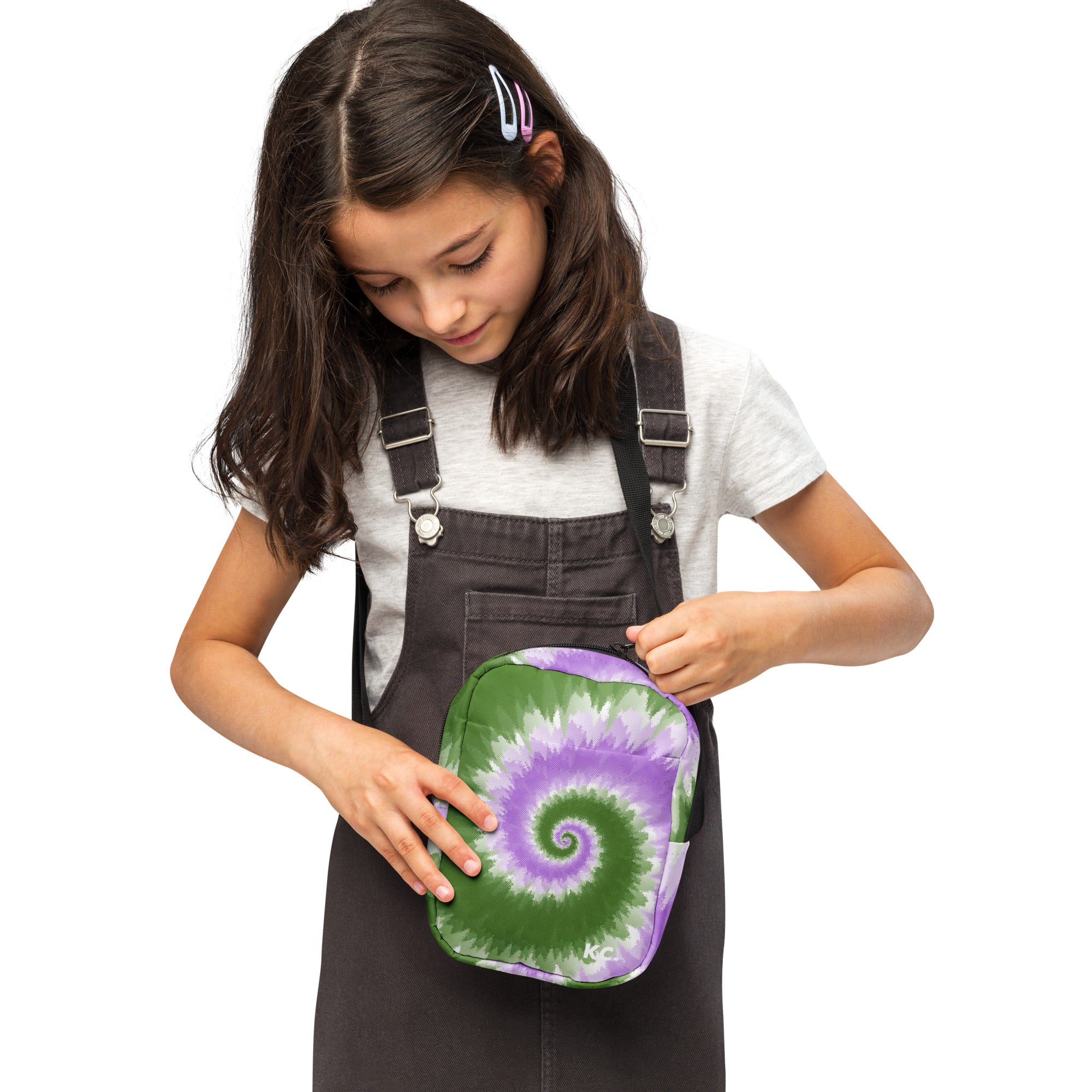 Utility crossbody bag-Tie Dye Spiral - Genderqueer