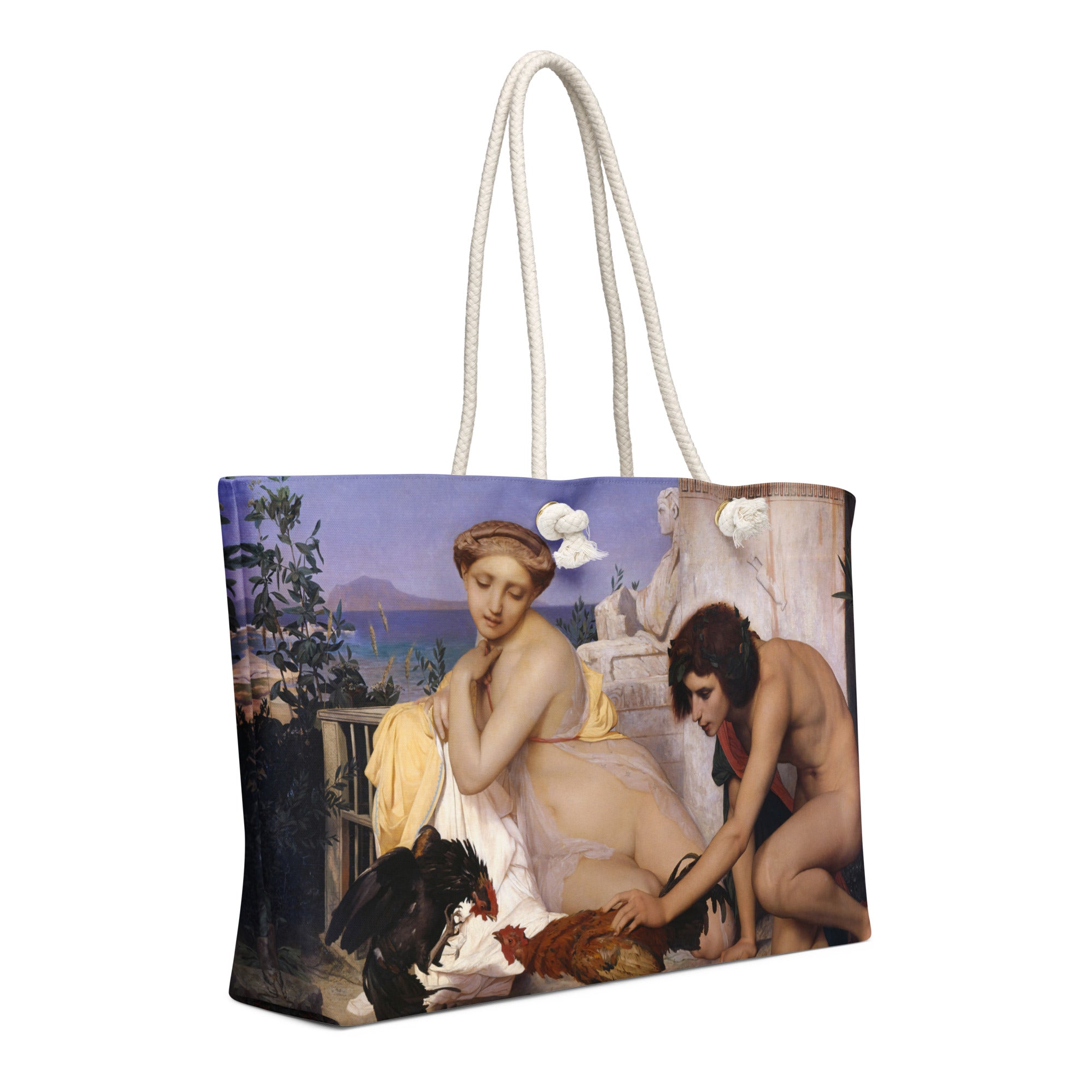 Oversized weekender bag-Young Greeks attending a Cock Fight