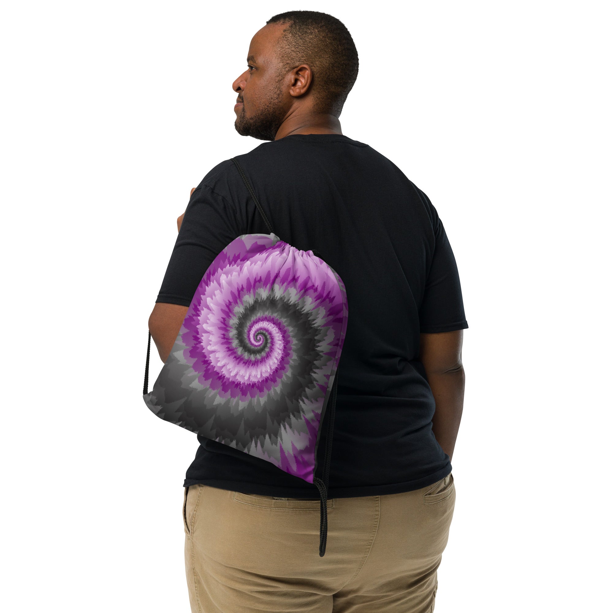 Drawstring Bag-Tie Dye Spiral-Demisexual