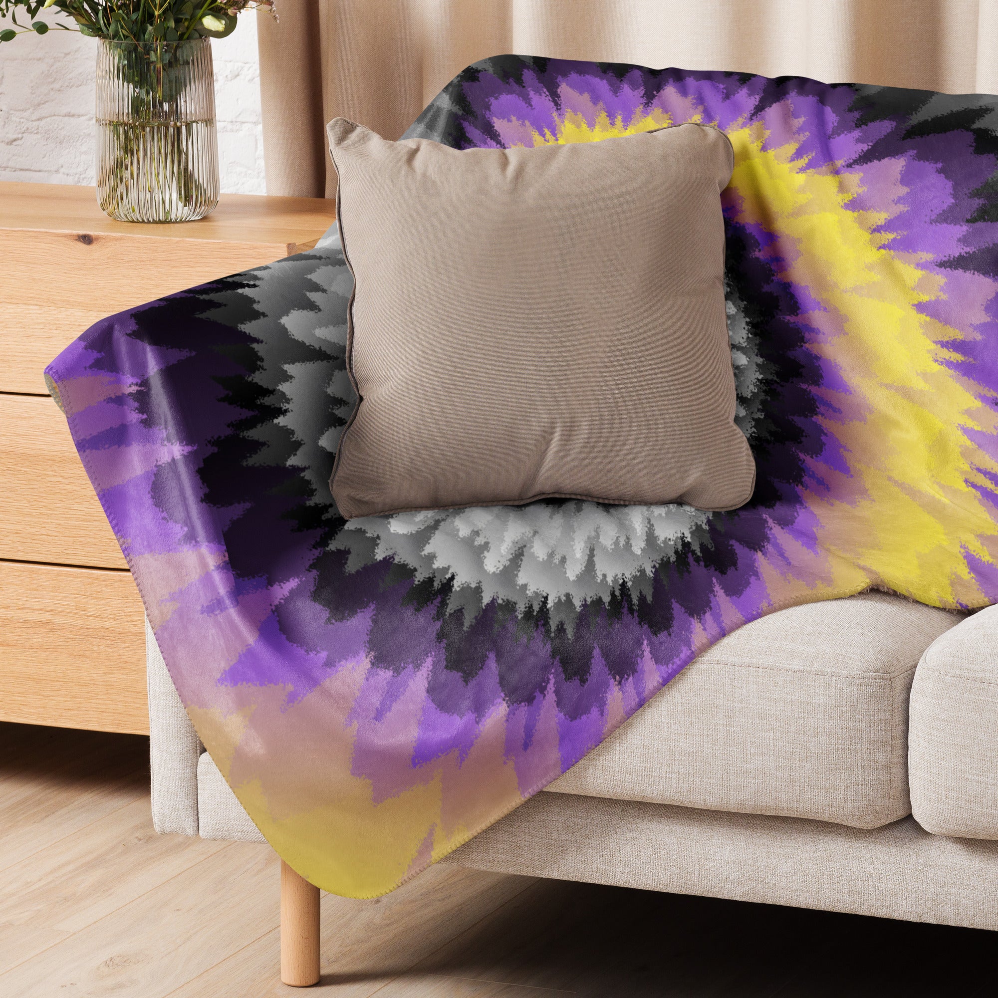 Sherpa blanket- Tie Dye Spiral-Nonbinary