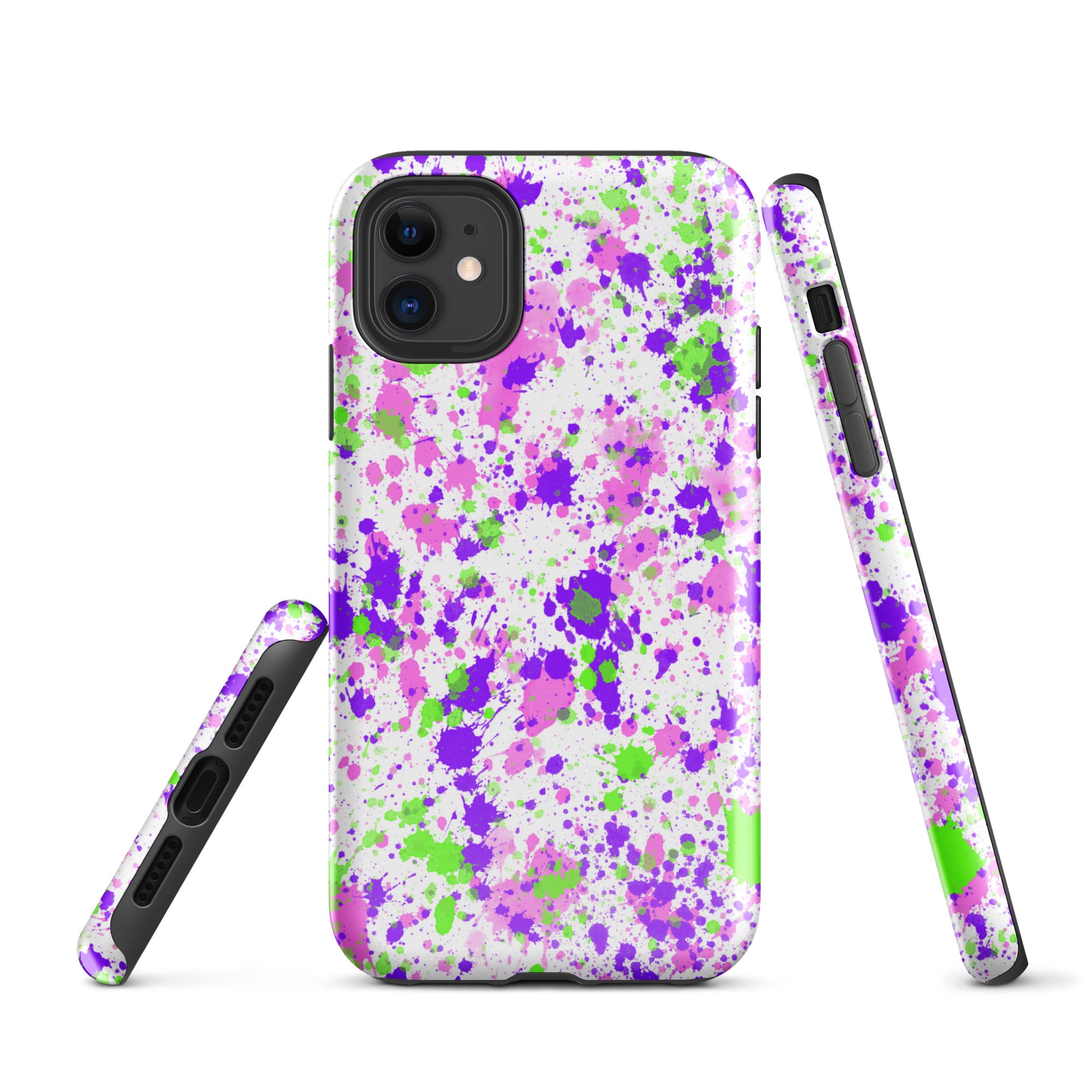 Tough Case for iPhone®- Paint Splatter Purple