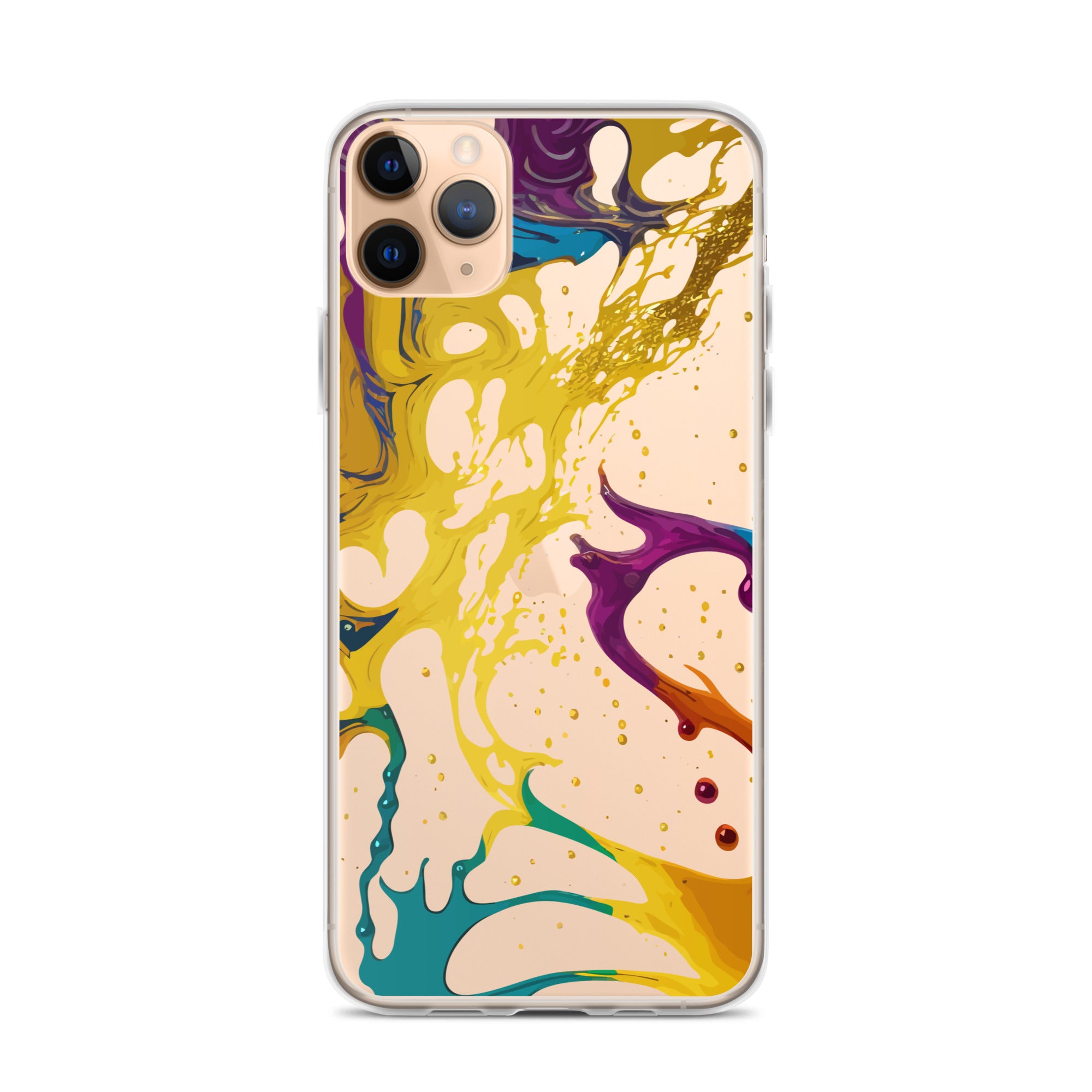 Clear Case for iPhone®-Alchohol Ink Design III