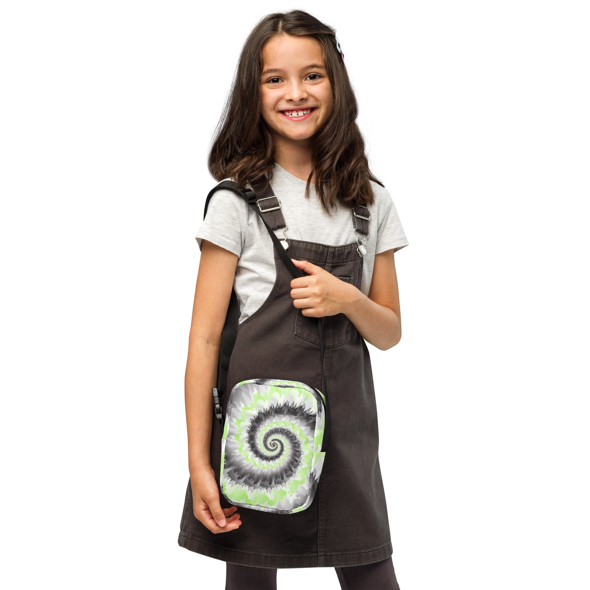 Utility crossbody bag-Tie Dye Spiral - Agender