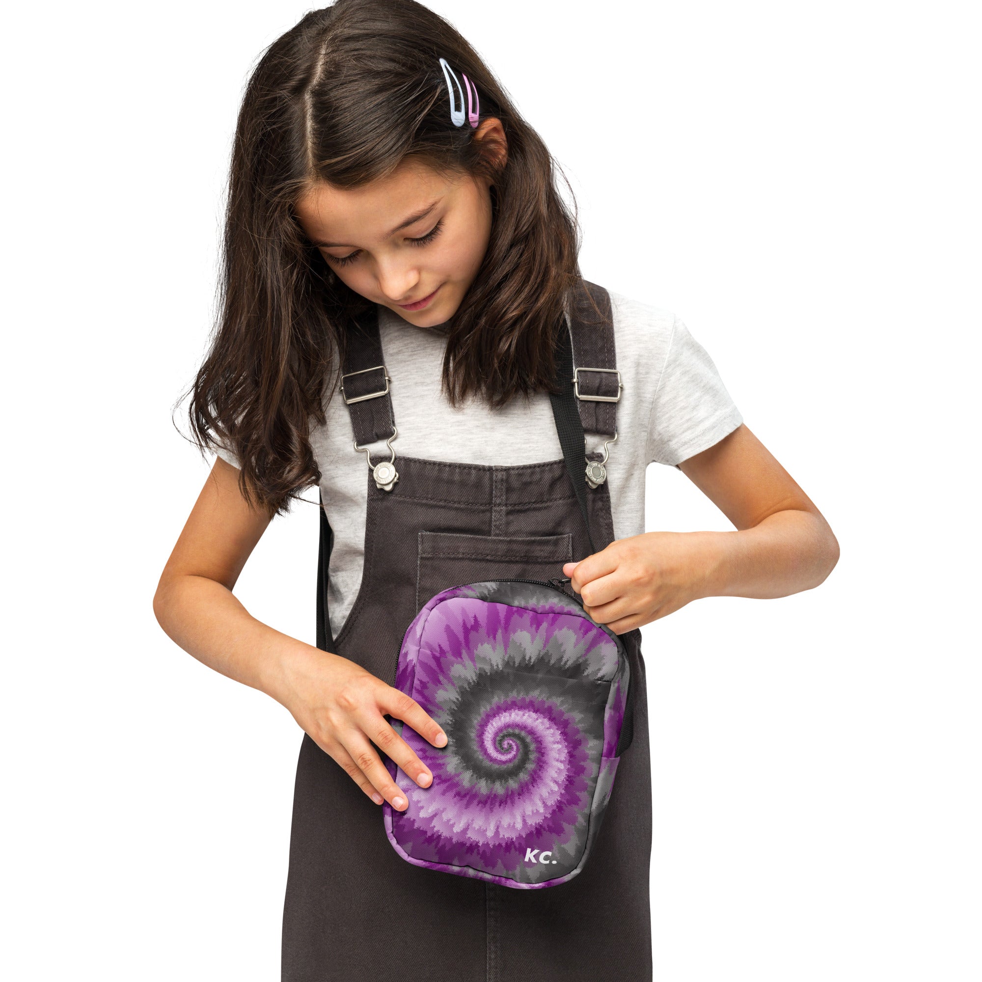 Utility crossbody bag-Tie Dye Spiral - Demisexual