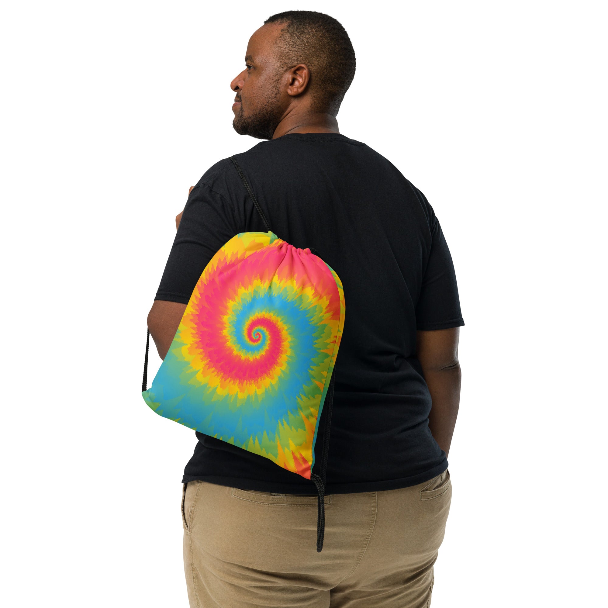 Drawstring Bag-Tie Dye Spiral-Pansexual