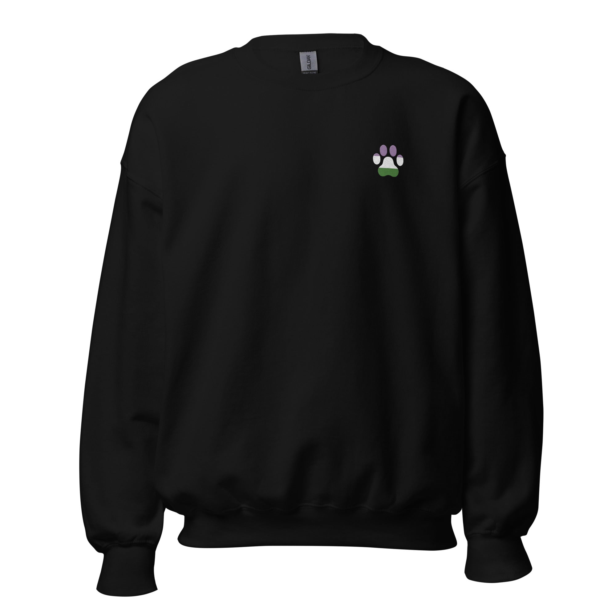 Dog Paw Embroidered Unisex Sweatshirt-Genderqueer