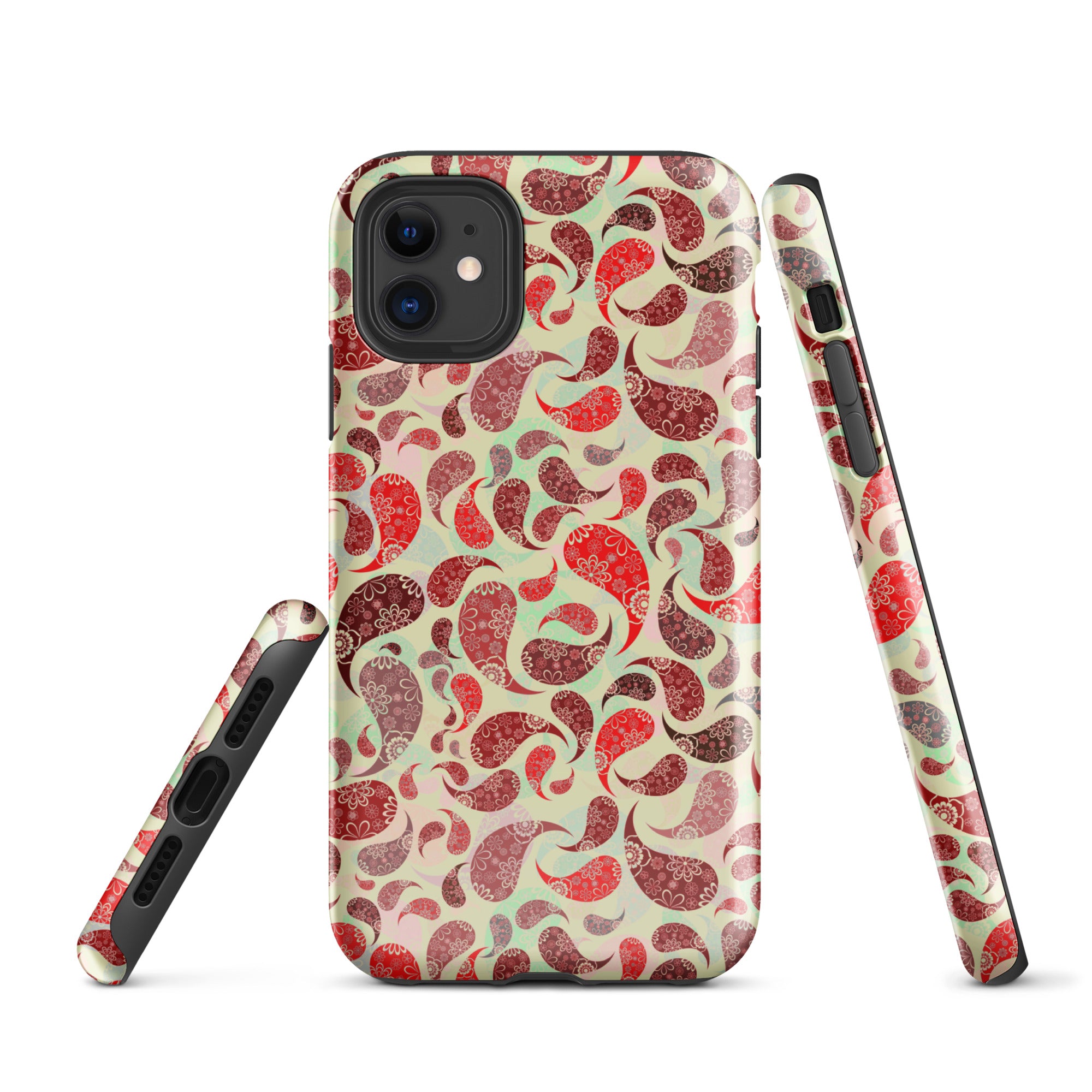 Tough Case for iPhone®- Paisley Red