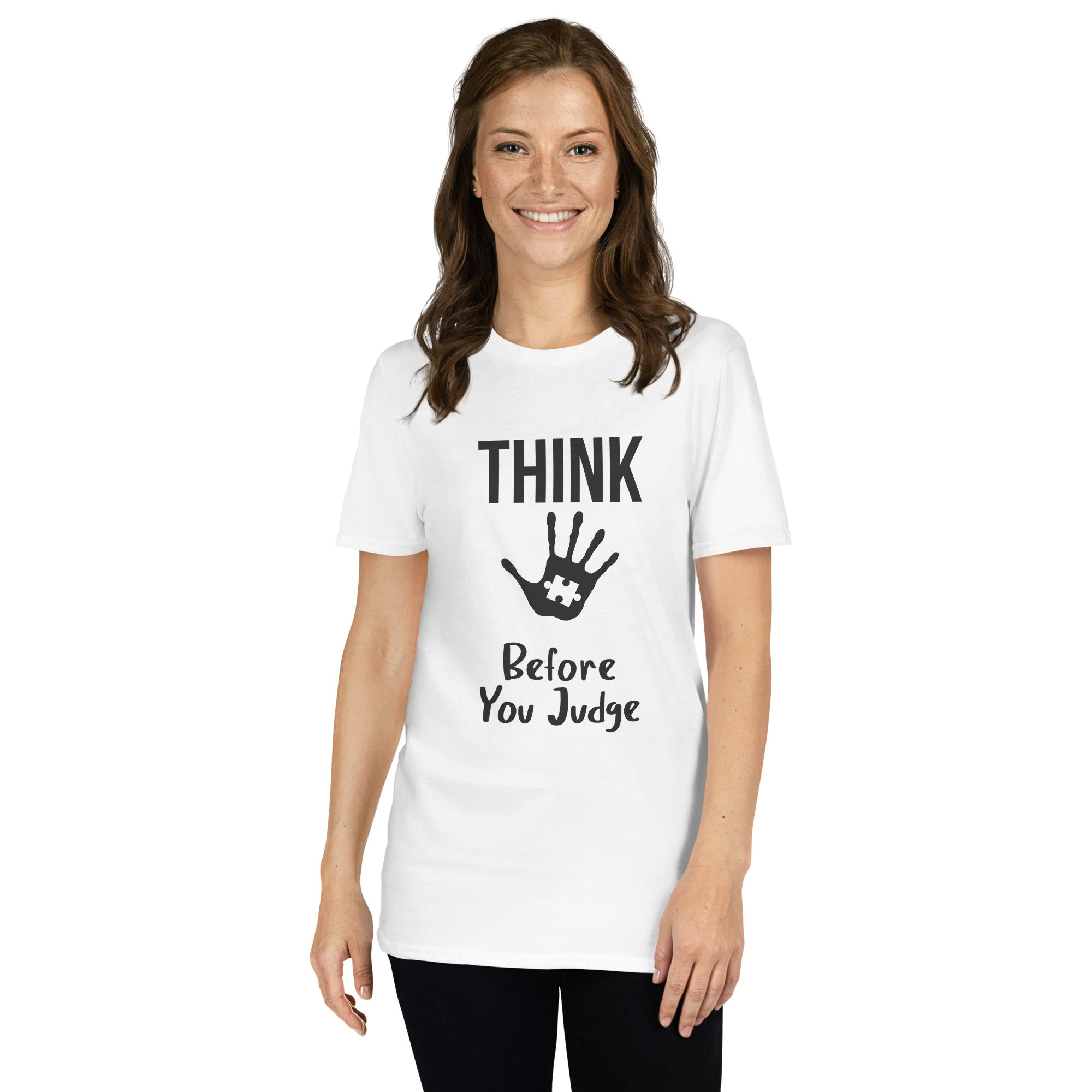 Short-Sleeve Unisex T-Shirt- Think before you judge