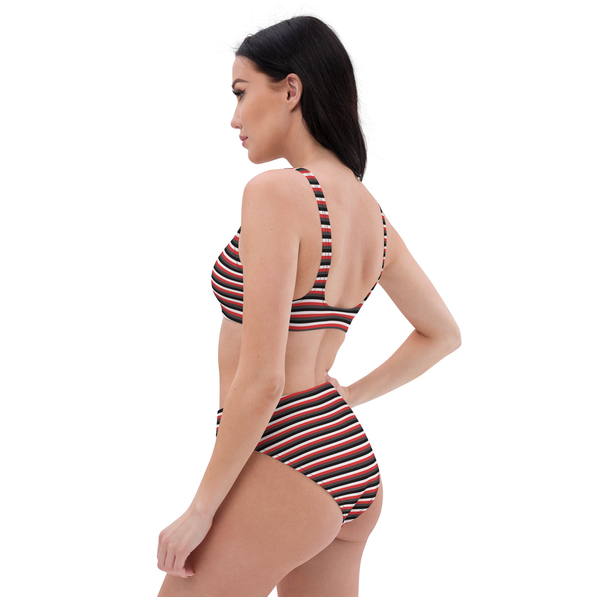 Recycled High-Waisted Colorful Striped Bikini VIII