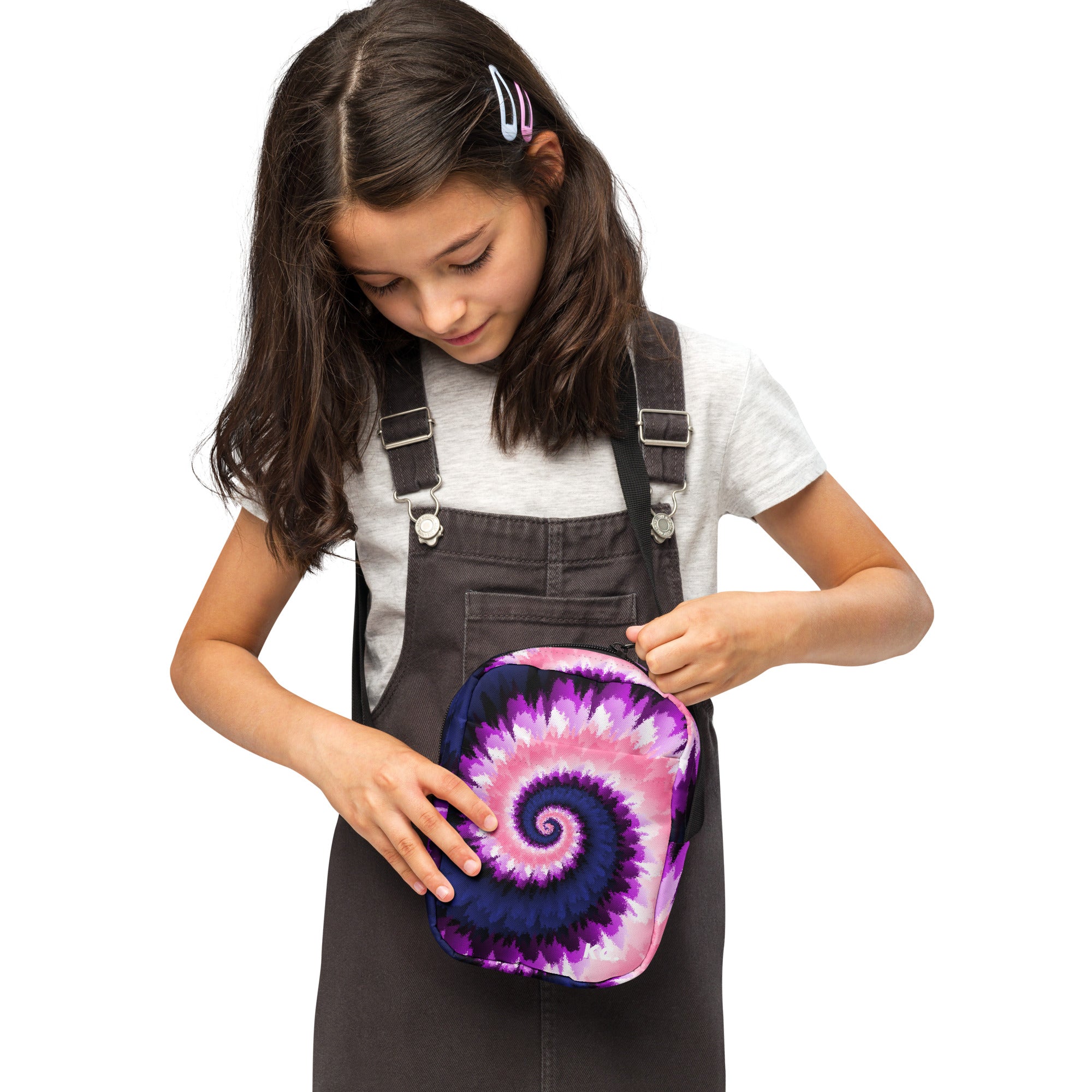 Utility crossbody bag-Tie Dye Spiral - Genderfluid