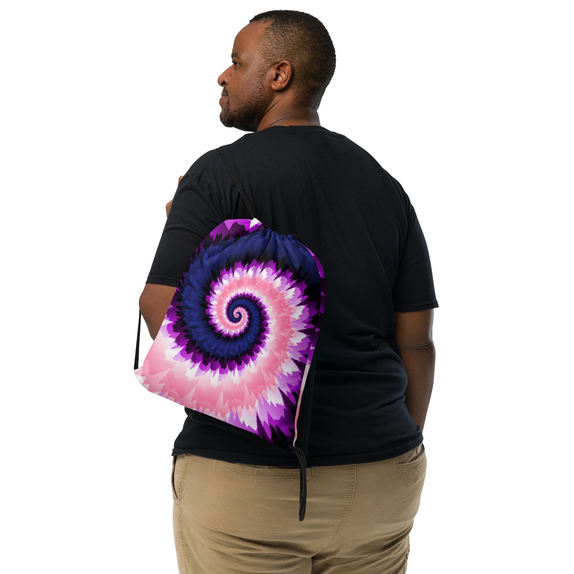 Drawstring Bag-Tie Dye Spiral-Genderfluid