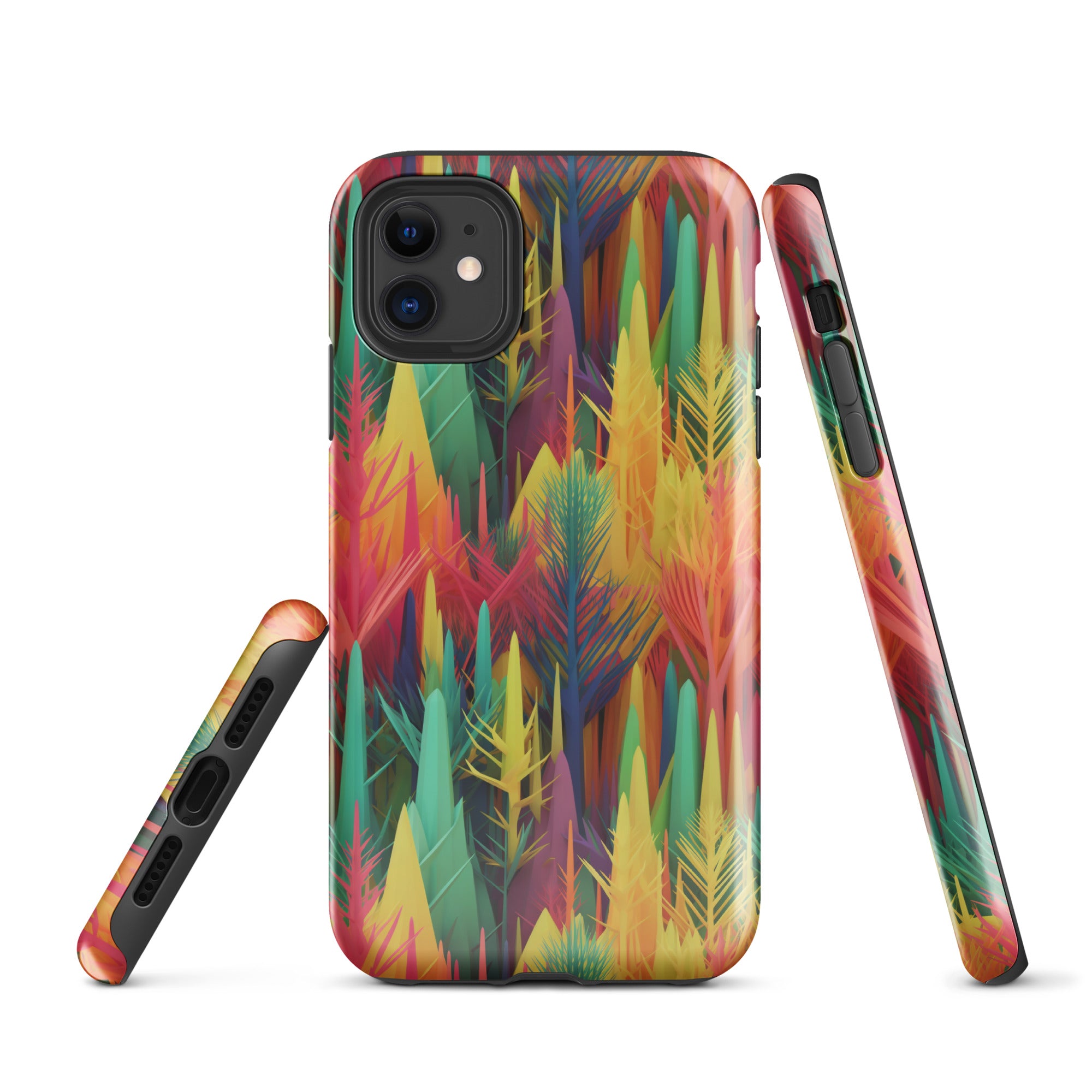 Tough Case for iPhone®- Rainbow Forest Pattern I