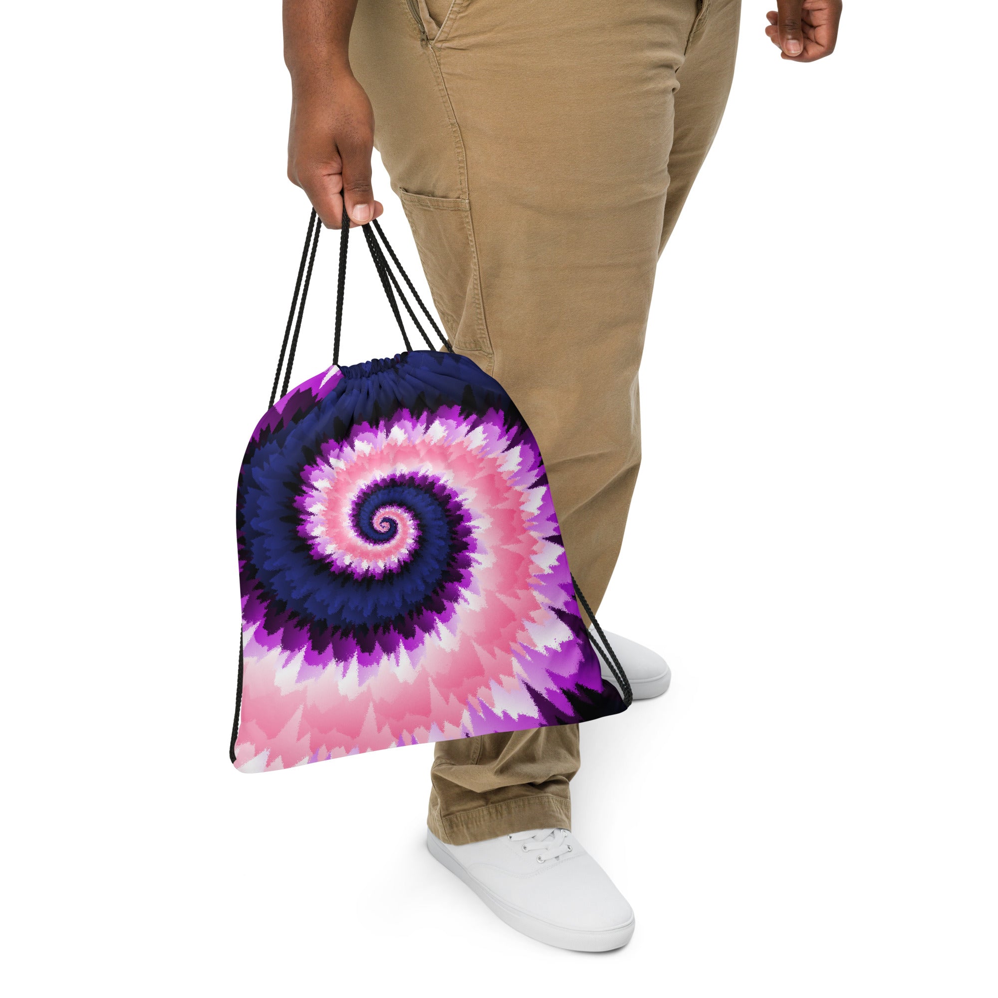 Drawstring Bag-Tie Dye Spiral-Genderfluid