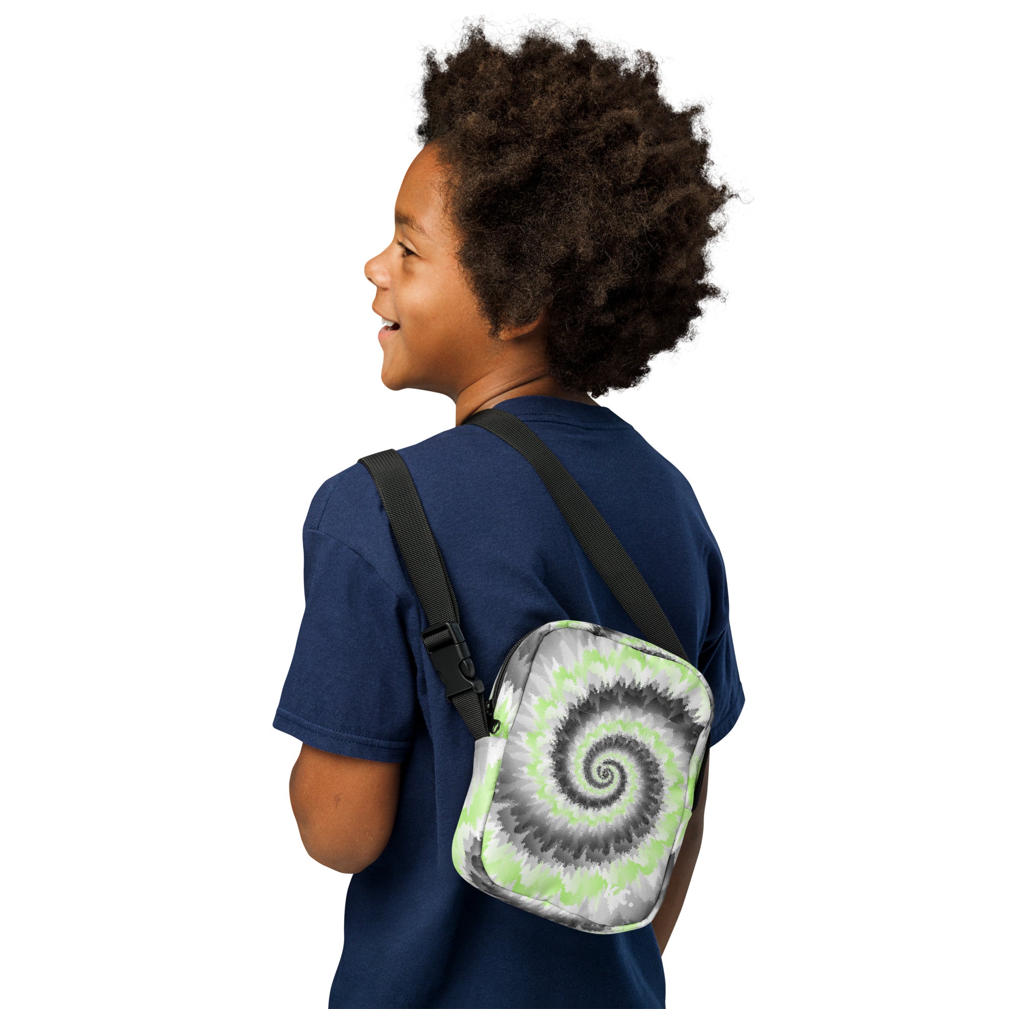 Utility crossbody bag-Tie Dye Spiral - Agender