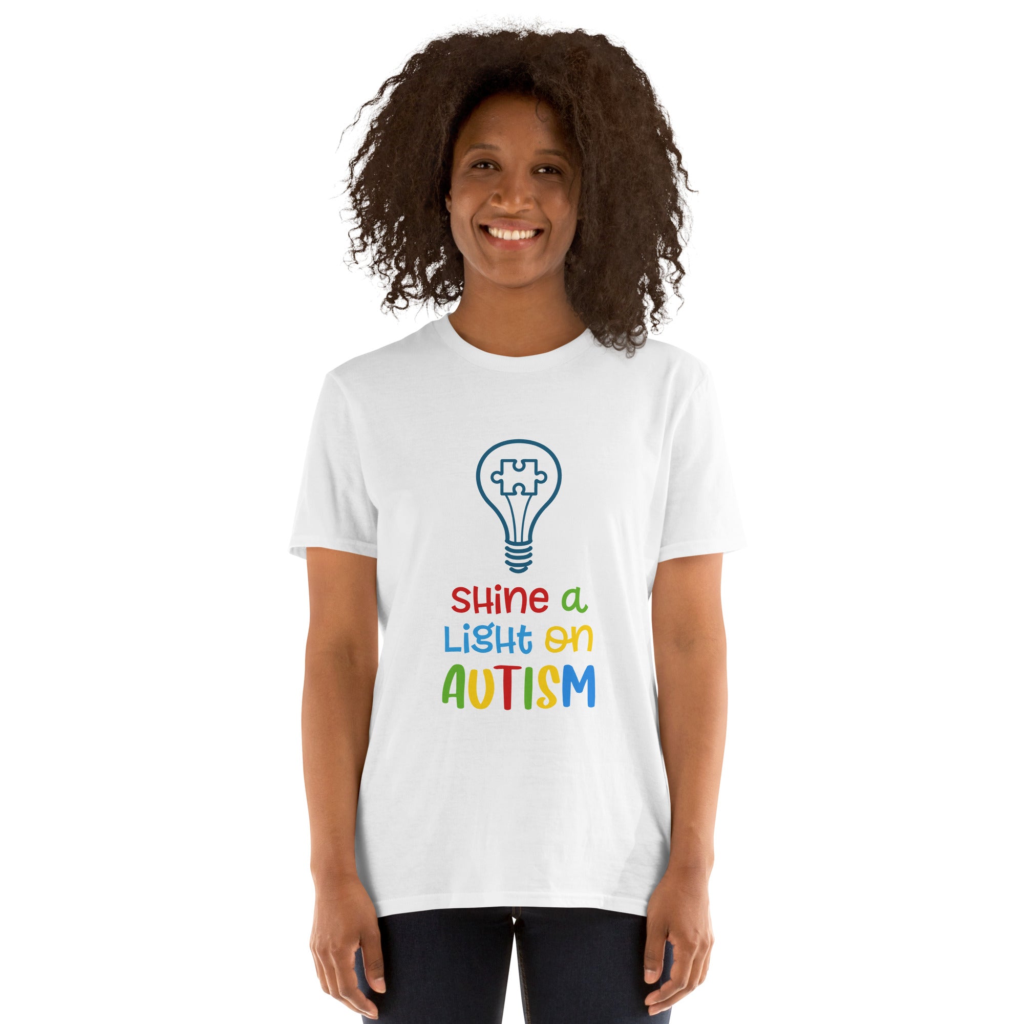 Short-Sleeve Unisex T-Shirt- Shine a light on autism