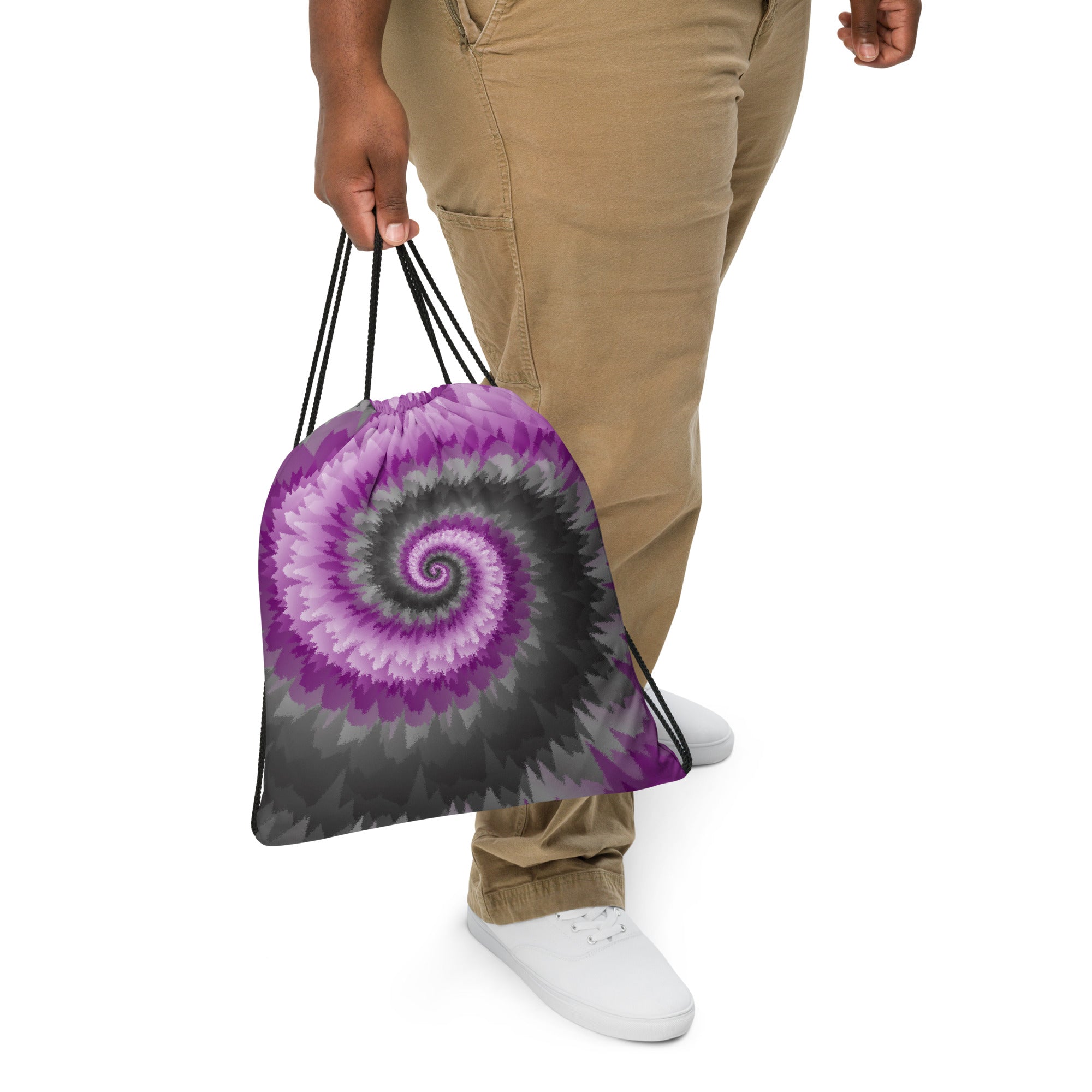 Drawstring Bag-Tie Dye Spiral-Demisexual