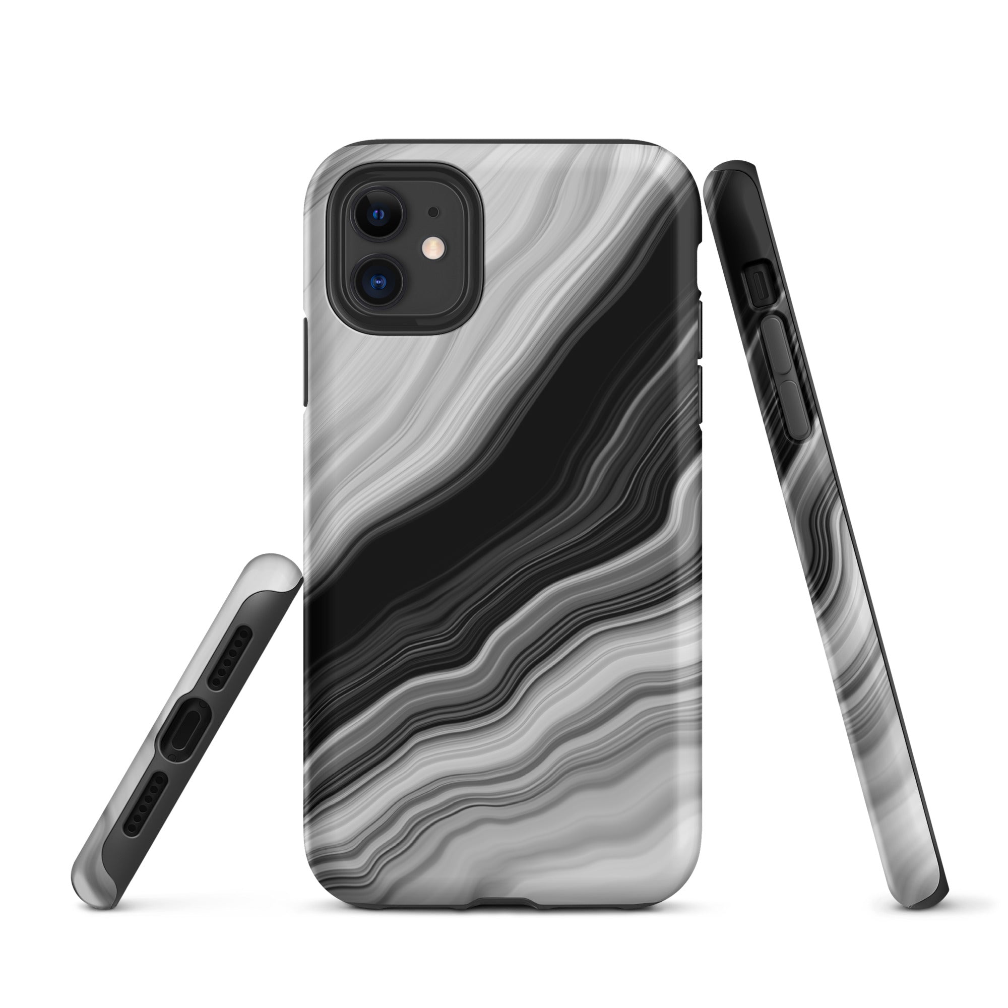 Tough Case for iPhone®- Liquid Marble Black