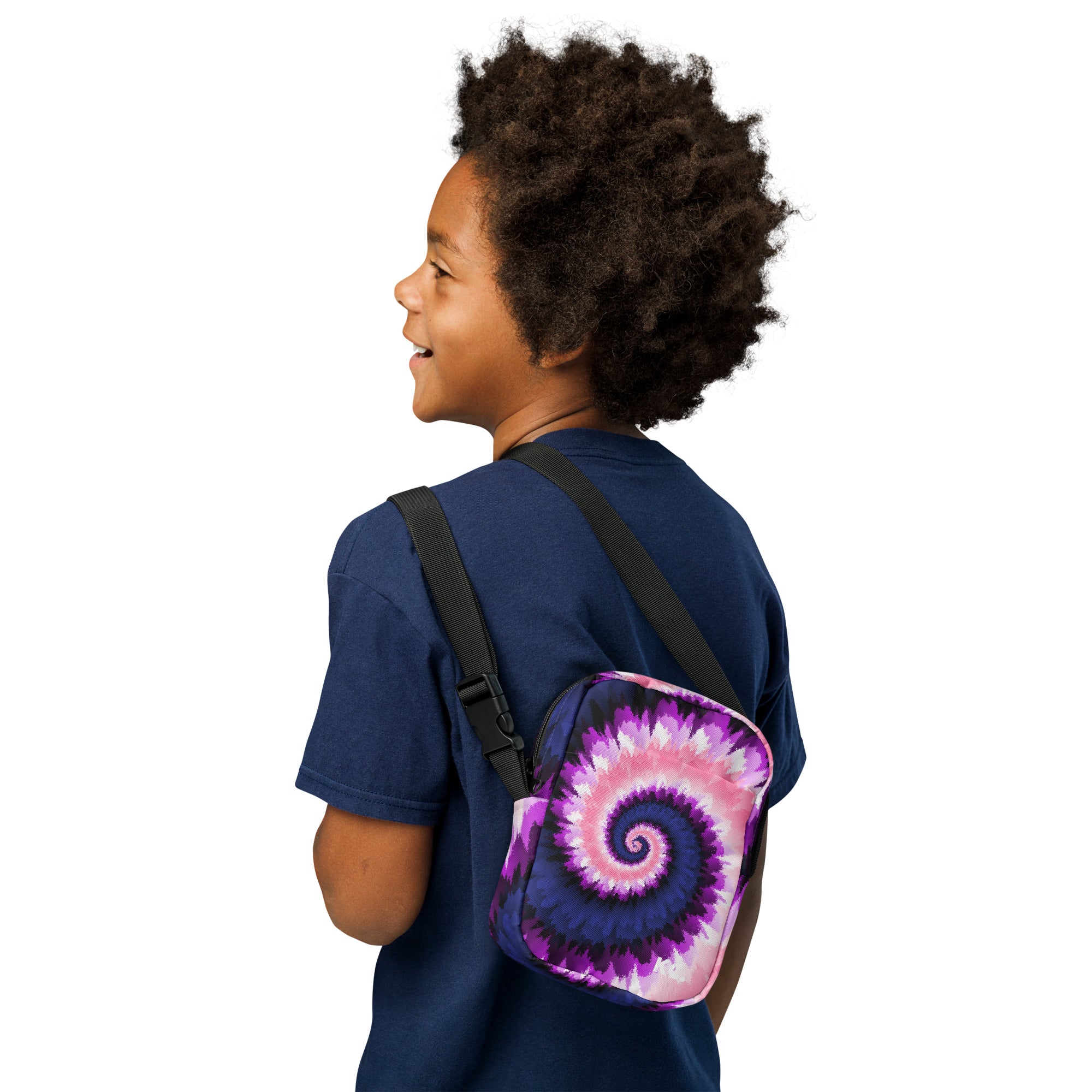 Utility crossbody bag-Tie Dye Spiral - Genderfluid