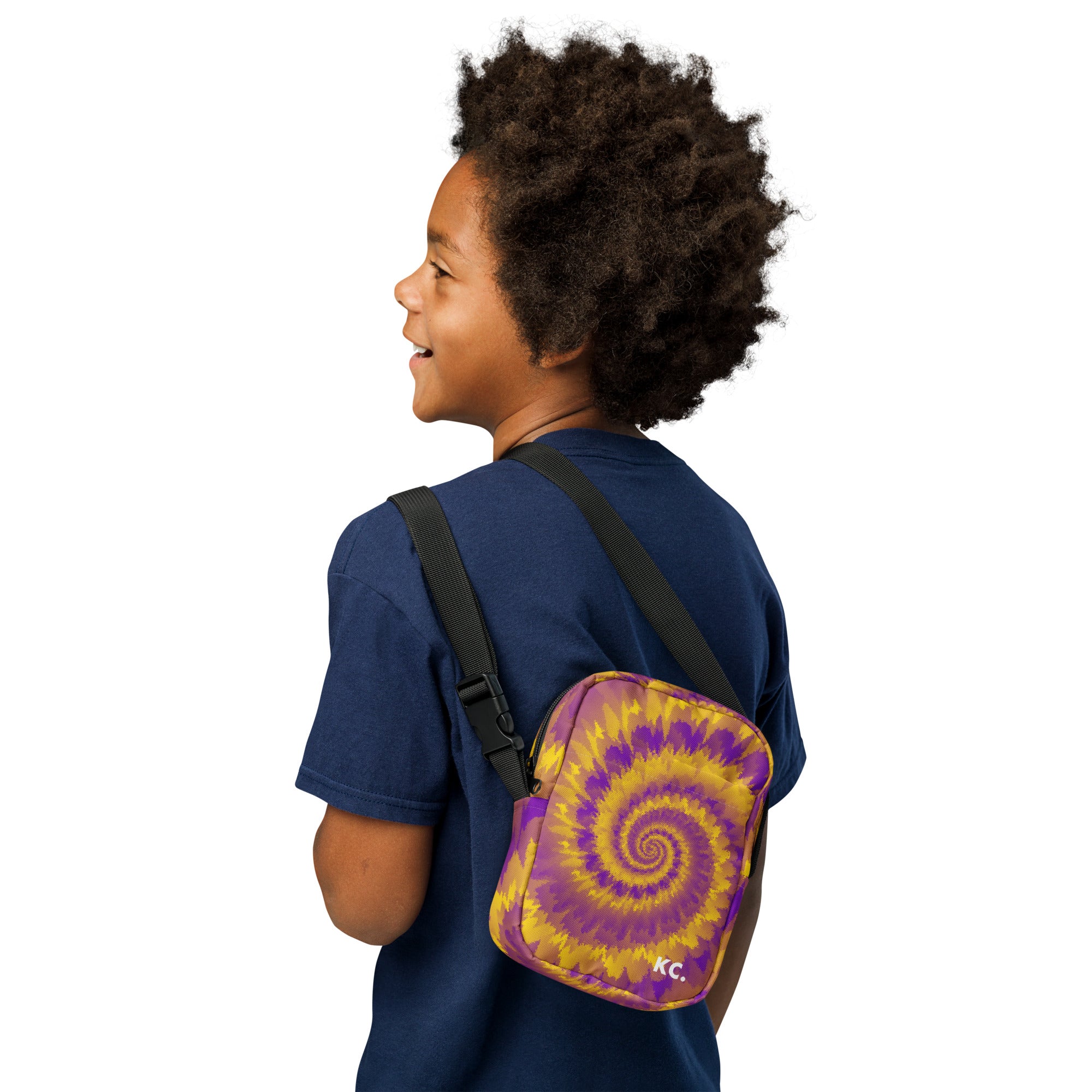 Utility crossbody bag-Tie Dye Spiral - Intersex
