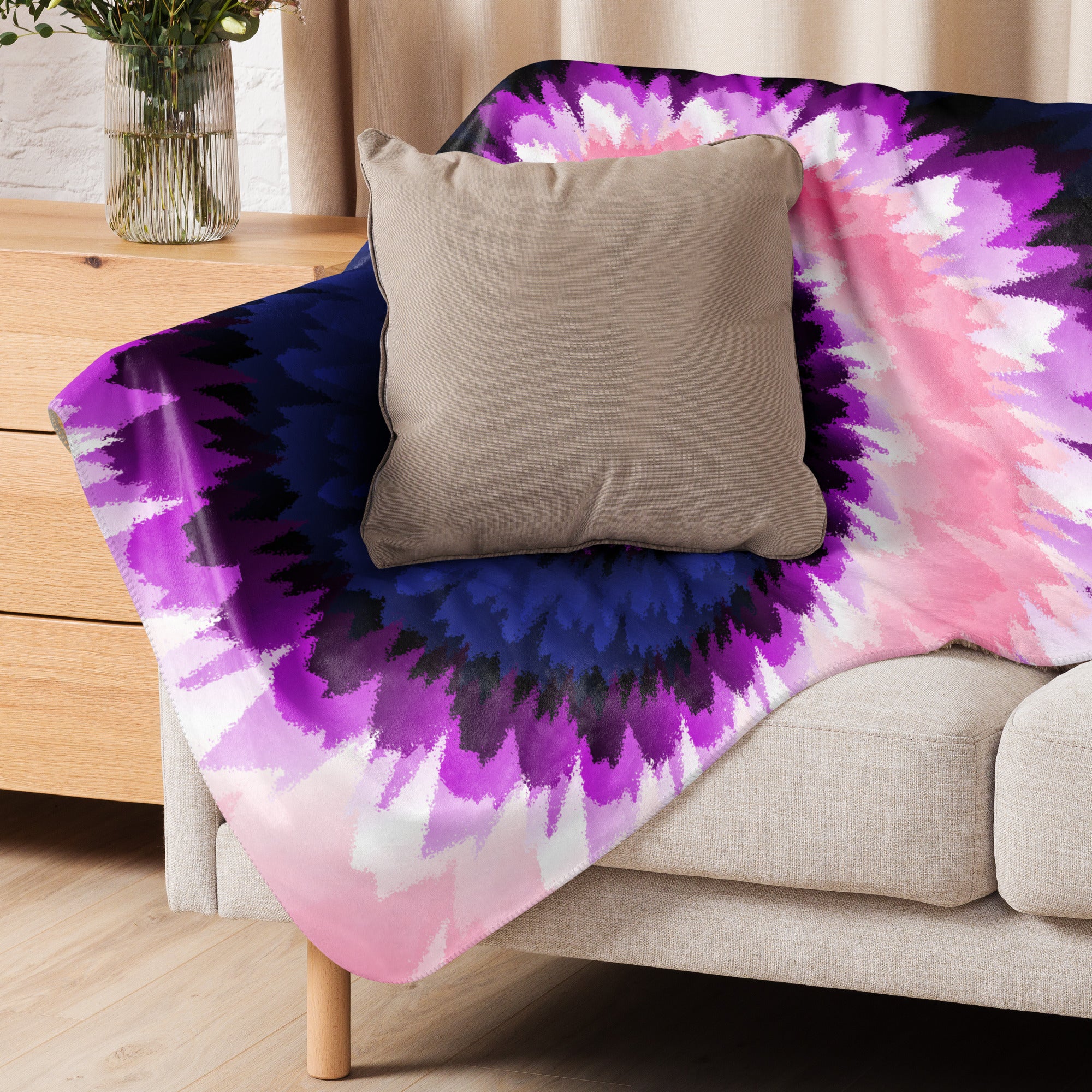 Sherpa blanket- Tie Dye Spiral-Genderfluid
