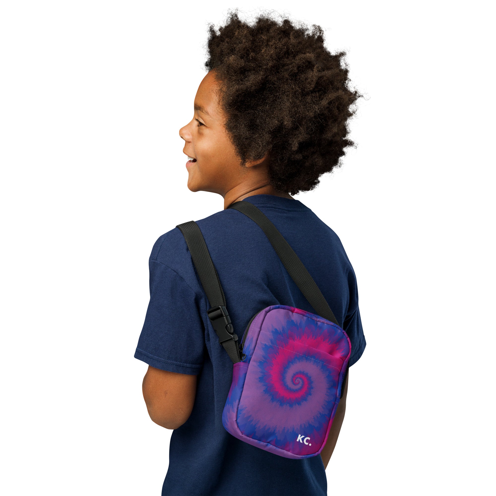Utility crossbody bag-Tie Dye Spiral - Bisexual