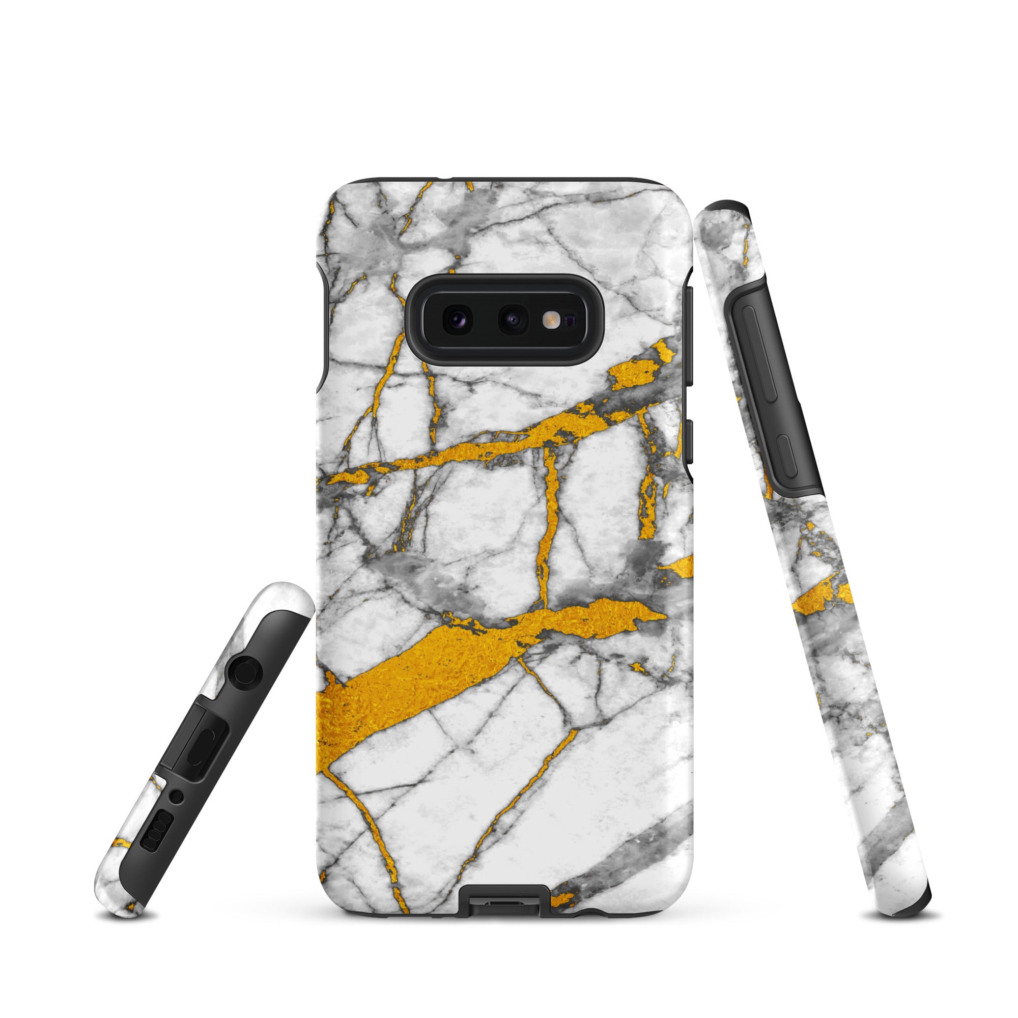 Tough case for Samsung®- Marble White and Gold