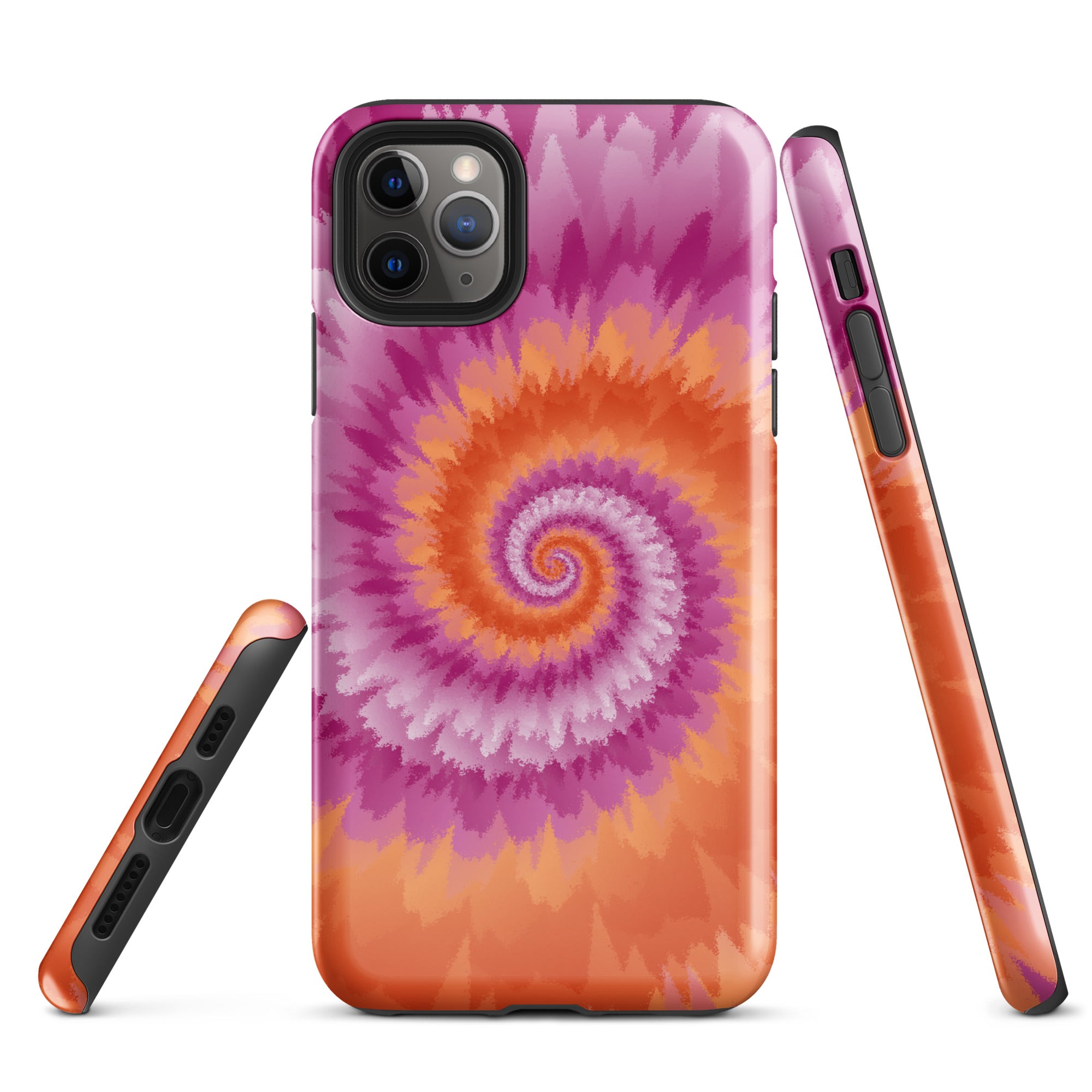 Tough Case for iPhone®-Tie Dye Spiral - Lesbian