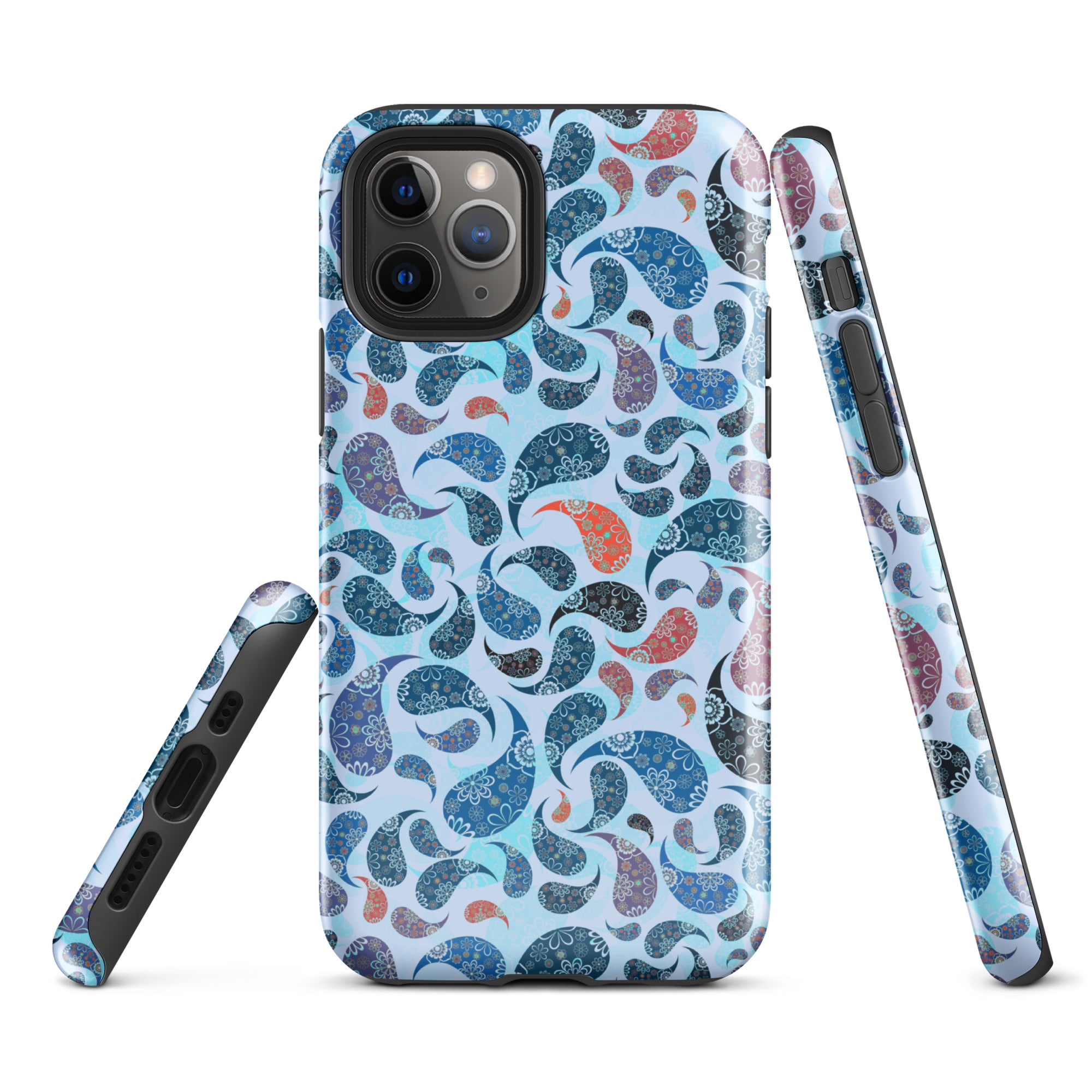Tough Case for iPhone®- Paisley Blue