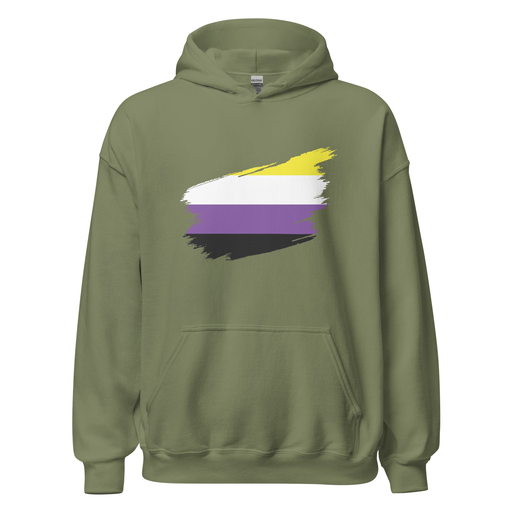 Unisex Hoodie-Non Binary Grunge Flag