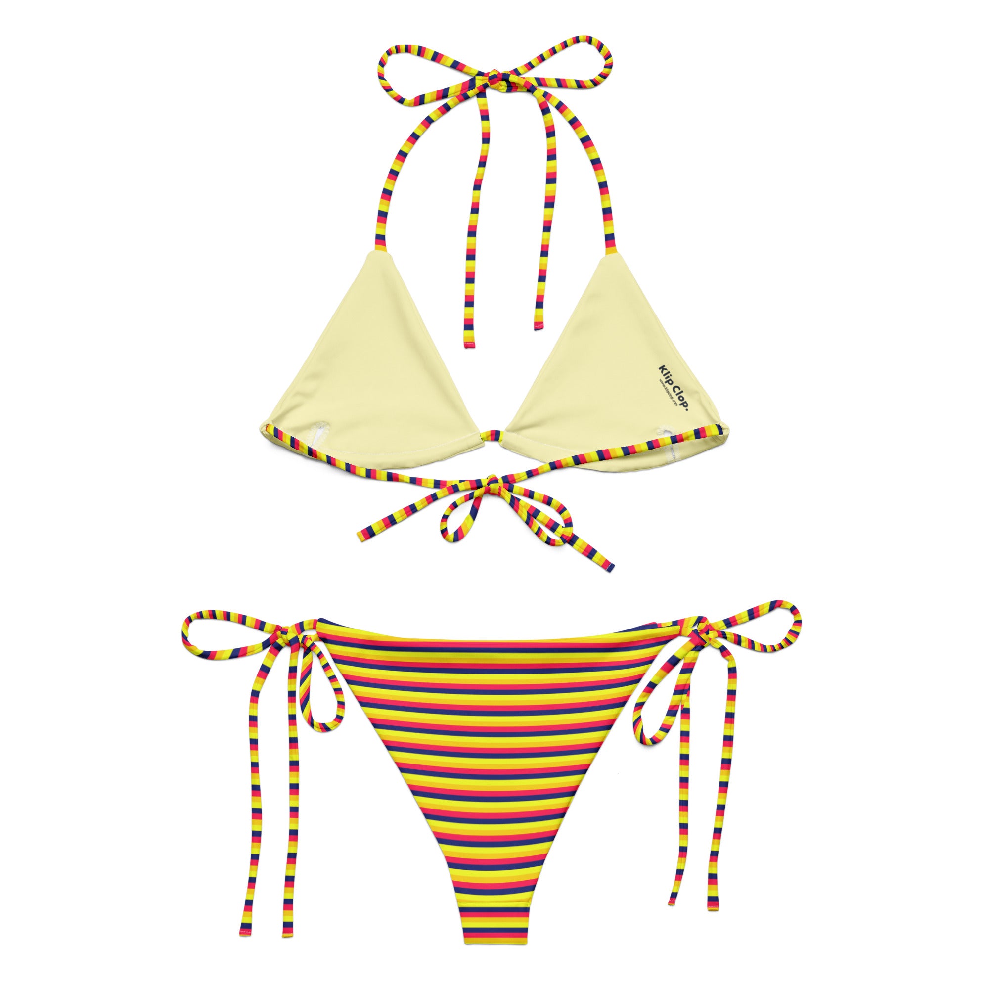 Recycled Colorful Striped String Bikini VII