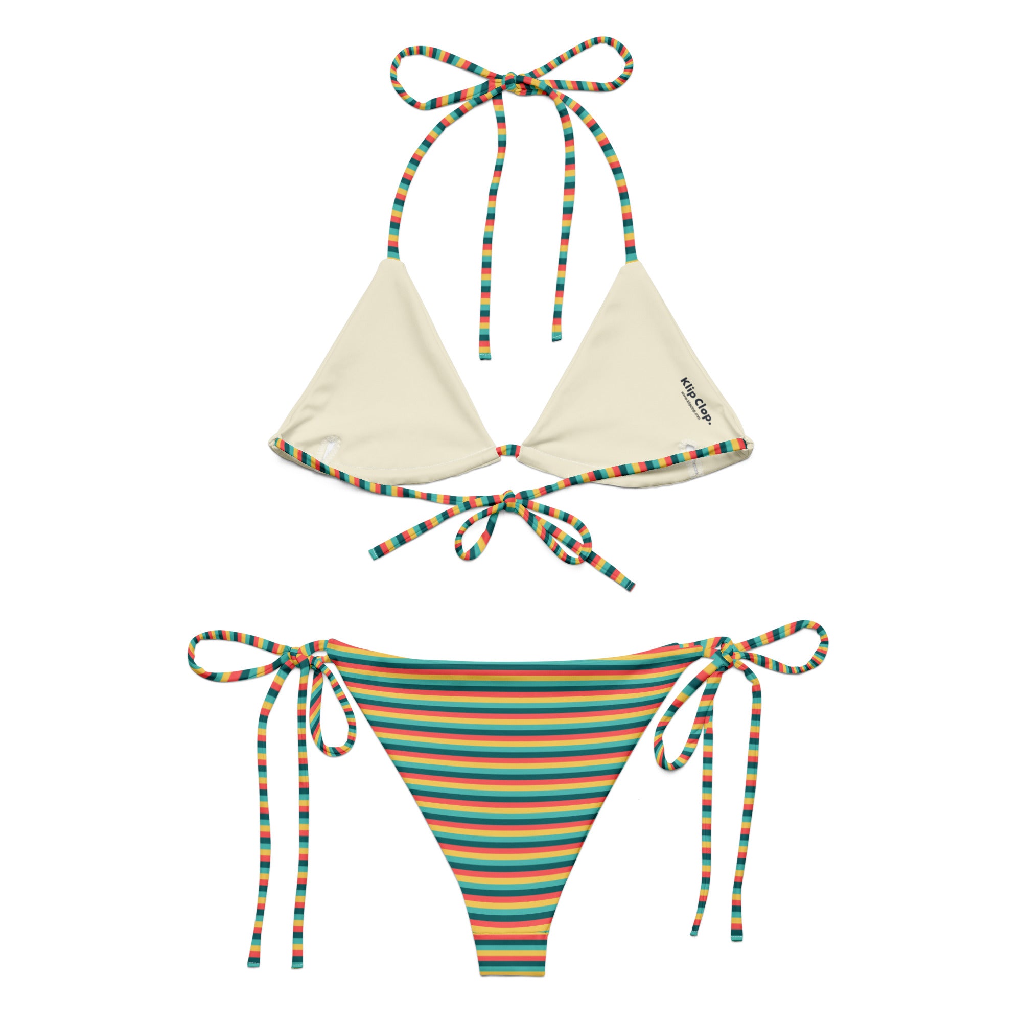 Recycled Colorful Striped String Bikini X