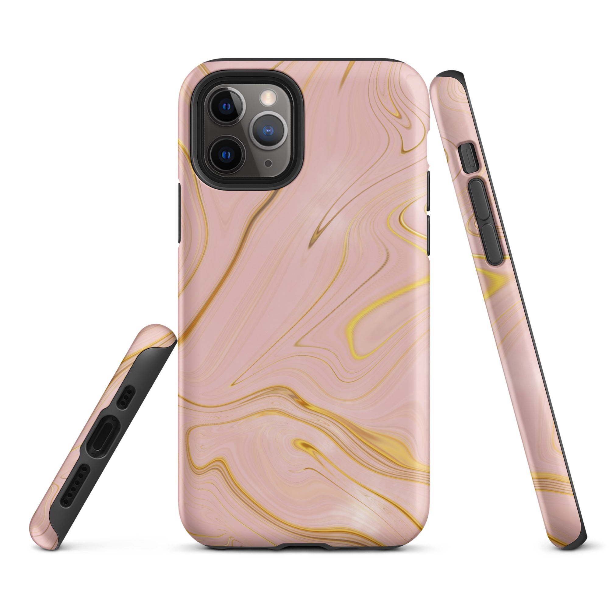 Tough Case for iPhone®- Liquid Gold Marble Pink