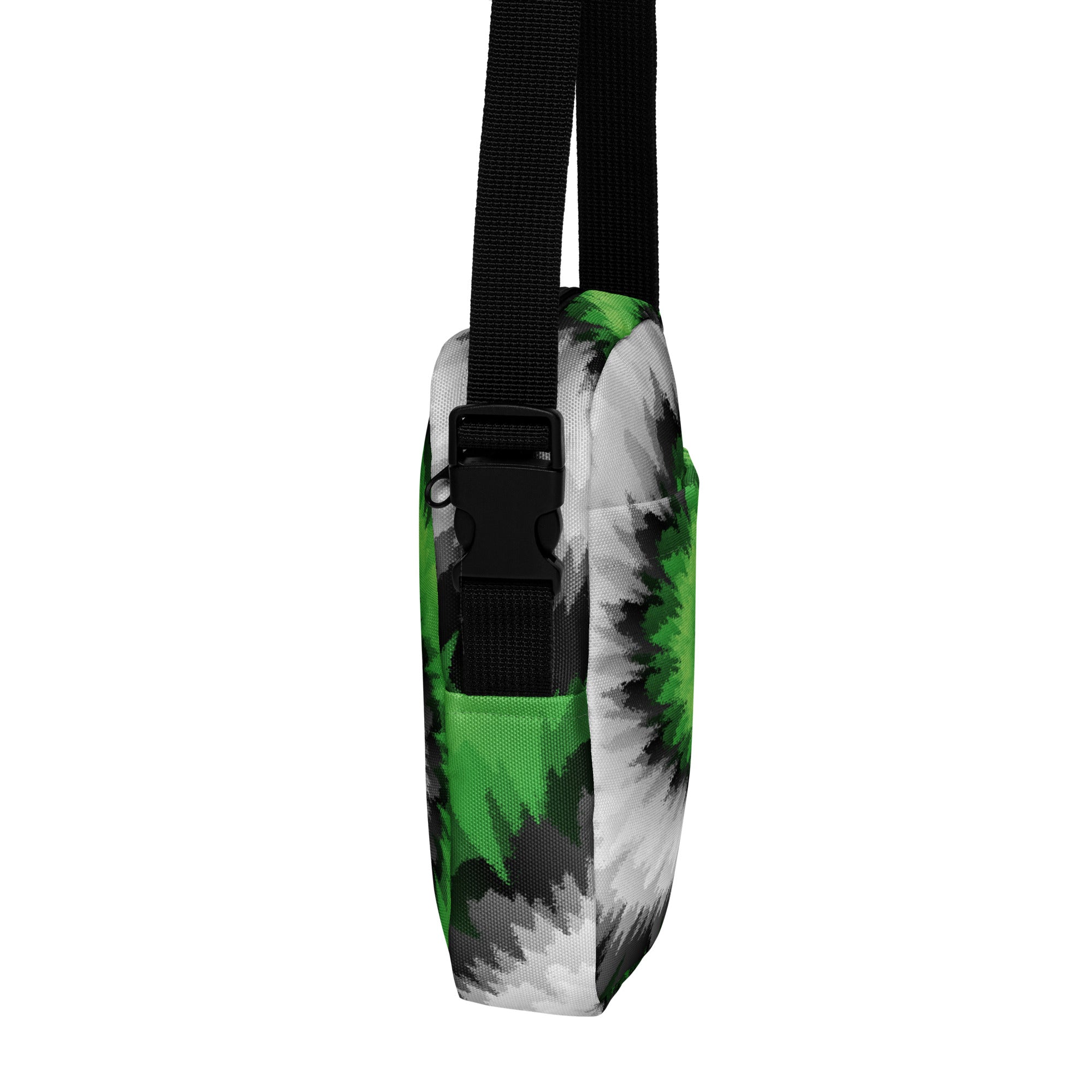 Utility crossbody bag-Tie Dye Spiral - Aromantic