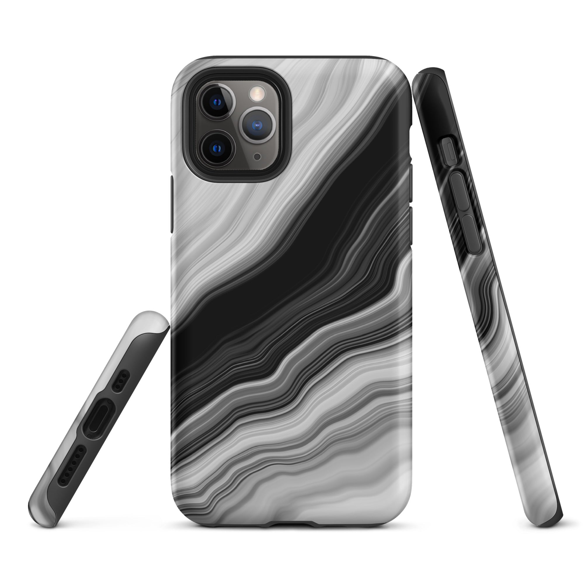 Tough Case for iPhone®- Liquid Marble Black