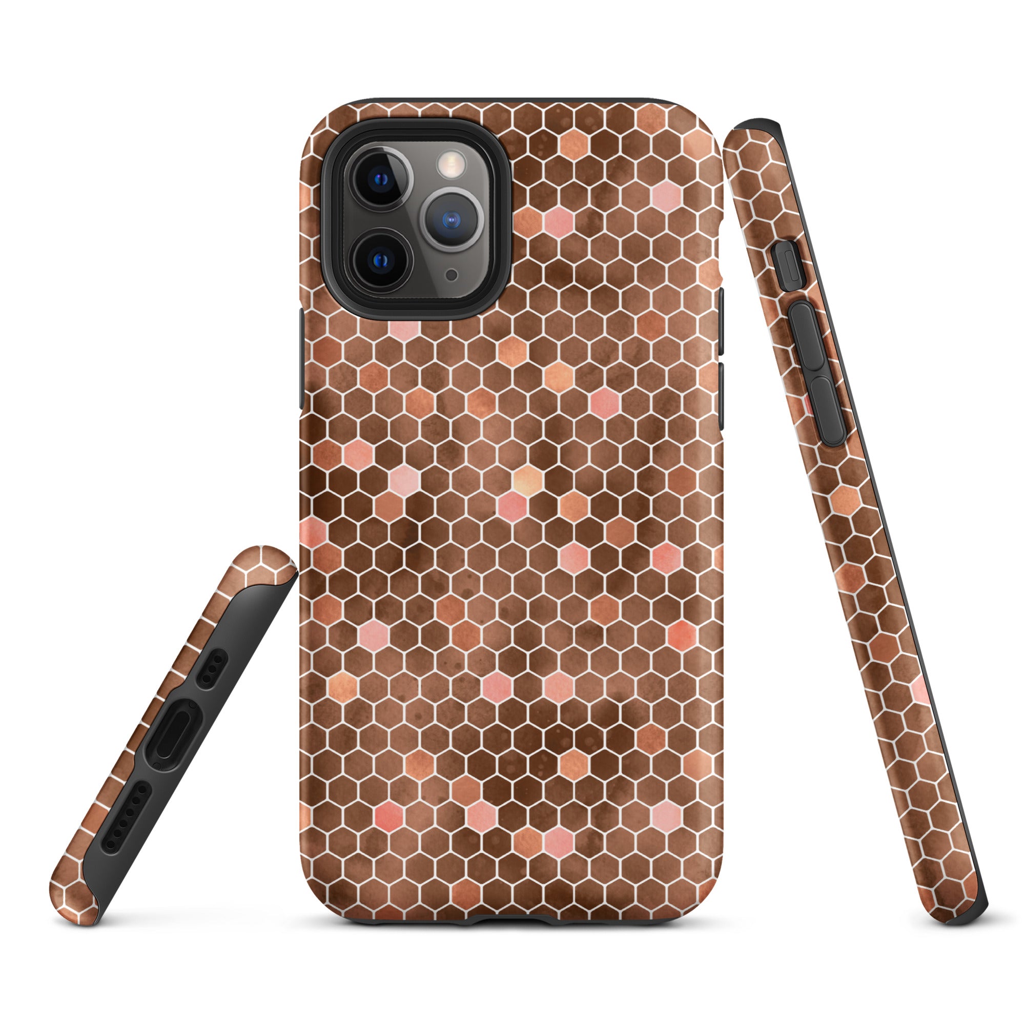 Tough Case for iPhone®- Honeycomb Brown