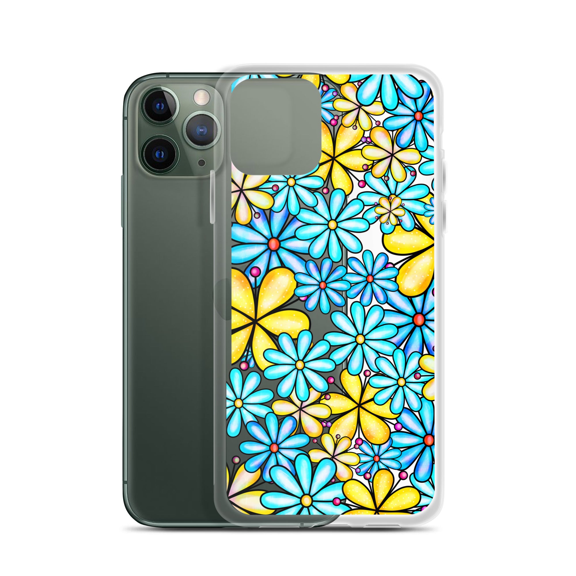 Clear Case for iPhone®- Floral Doodle Design I