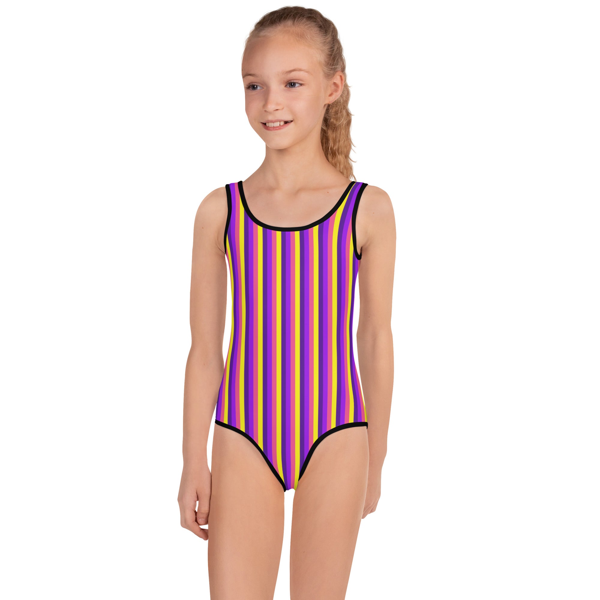 Colorful Striped Kids Swimsuit VI