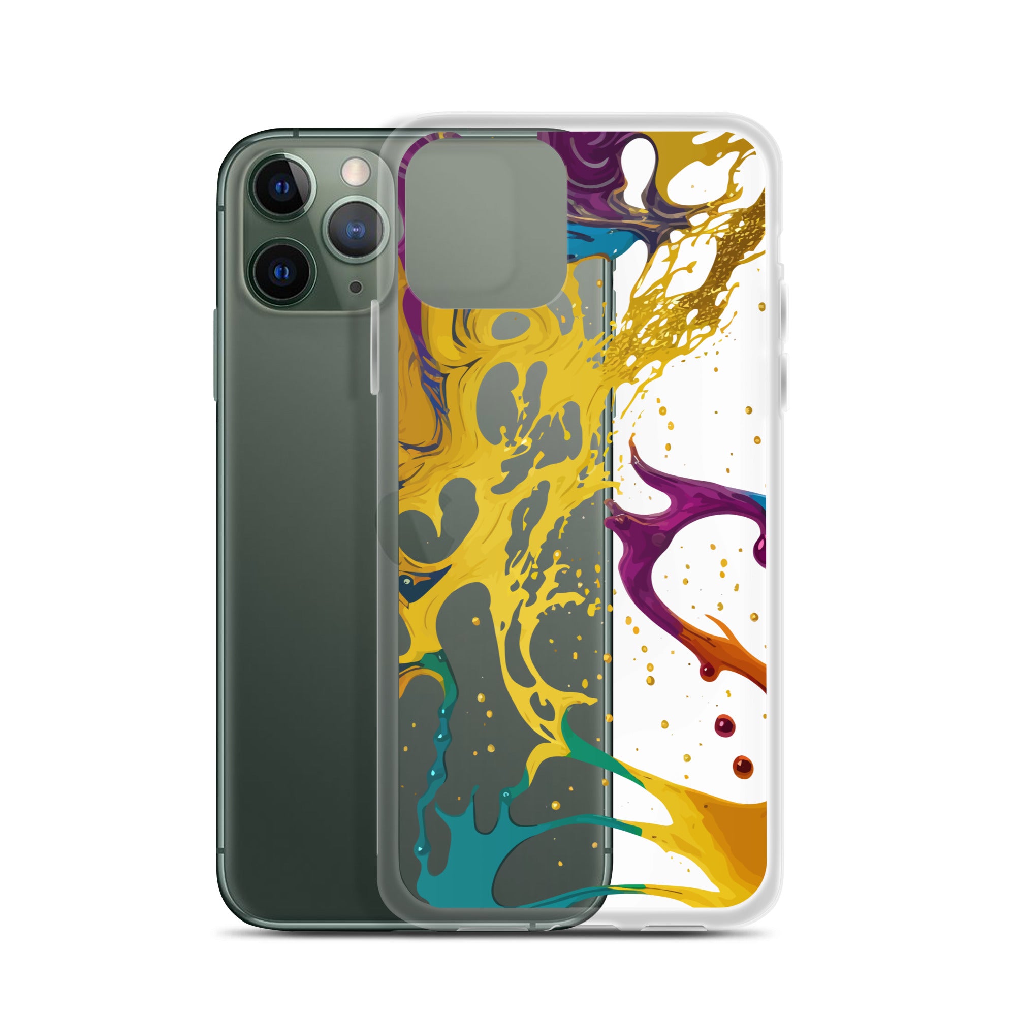 Clear Case for iPhone®-Alchohol Ink Design III