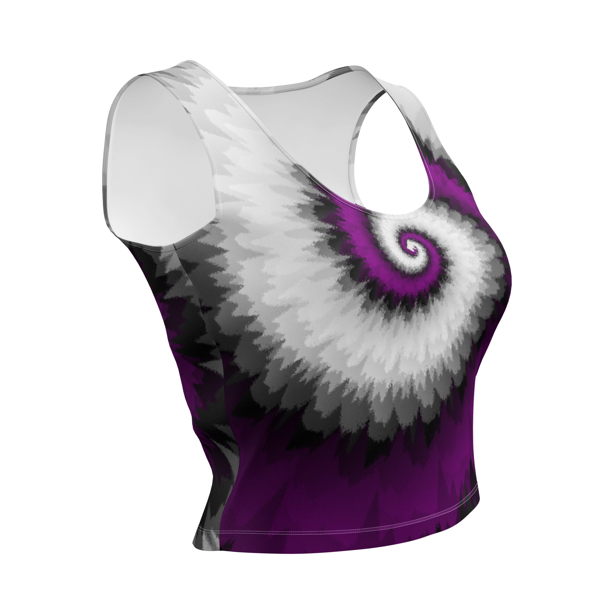Crop Top-Tie Dye Spiral - Asexual
