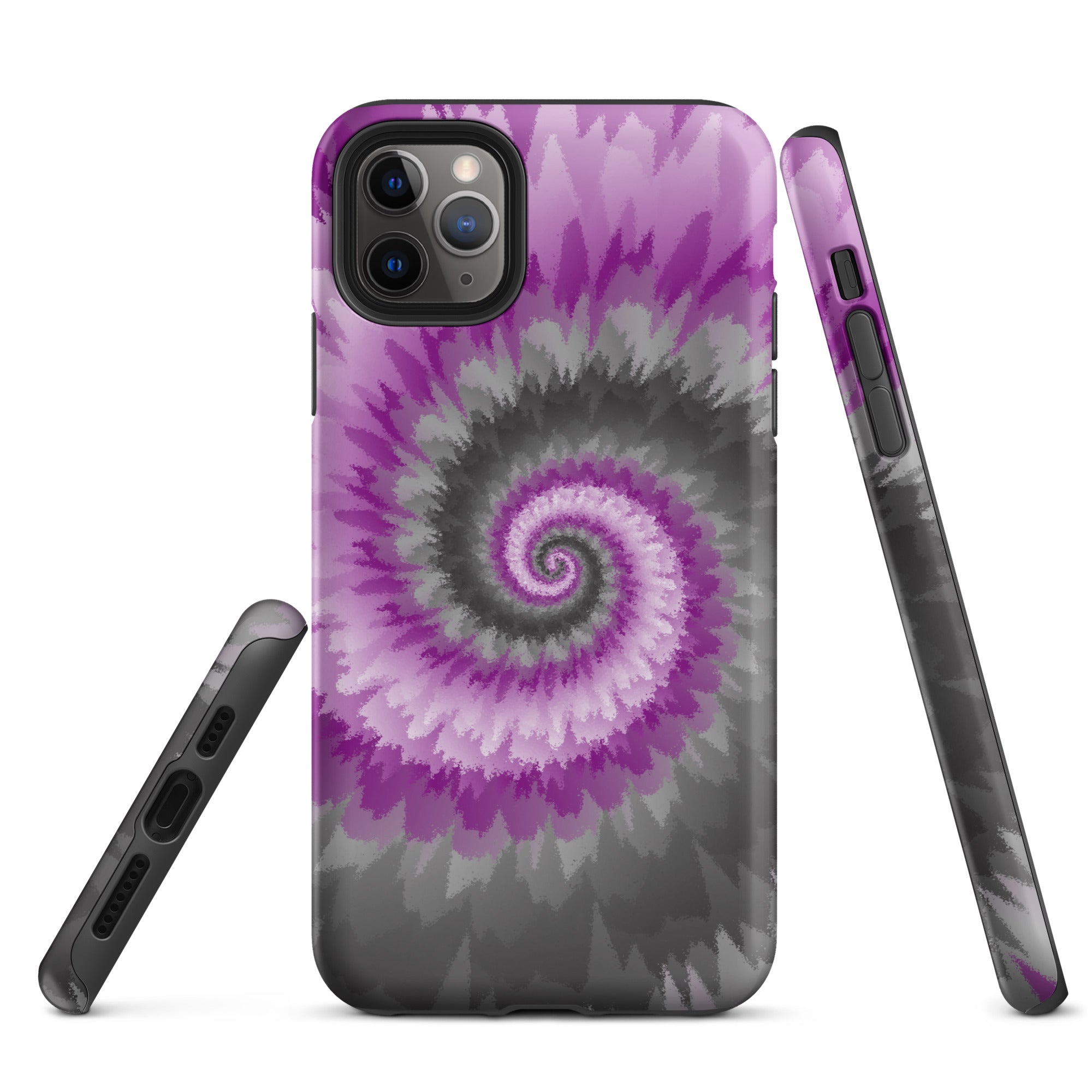 Tough Case for iPhone®-Tie Dye Spiral - Demisexual