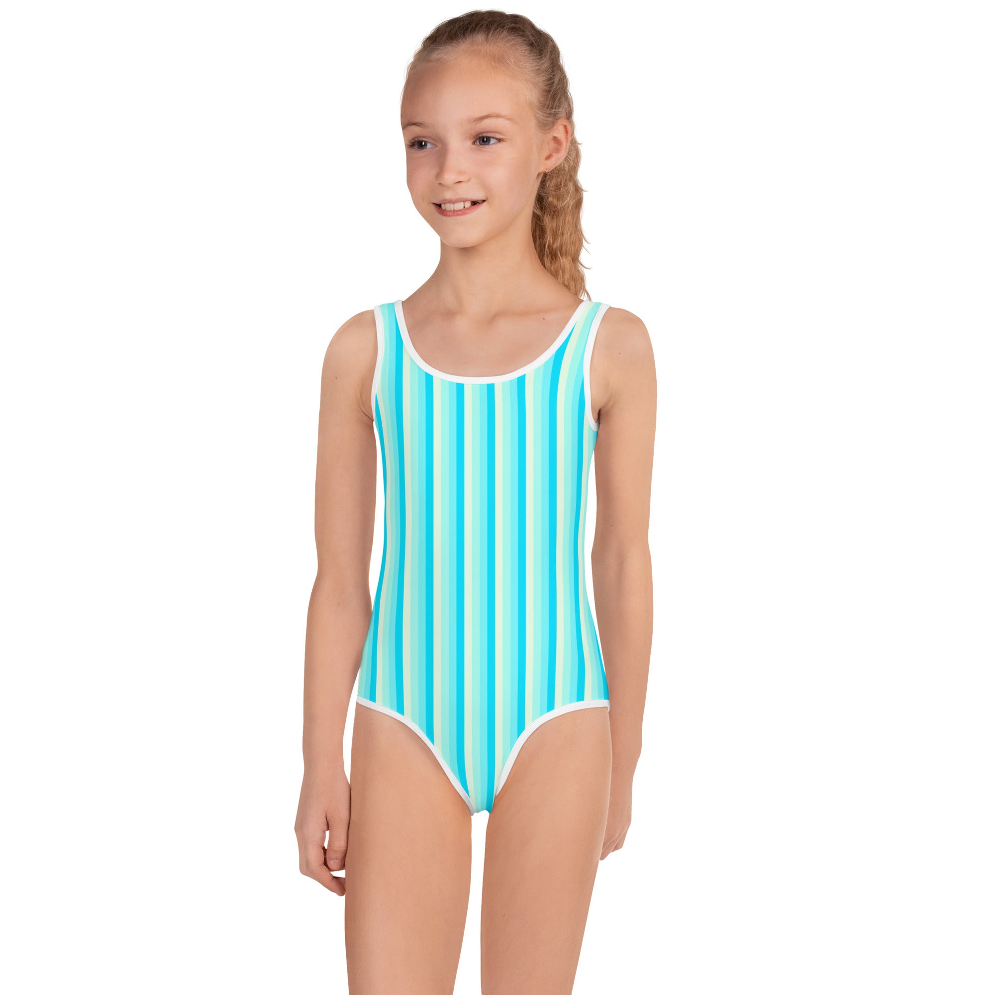 Colorful Striped Kids Swimsuit XII