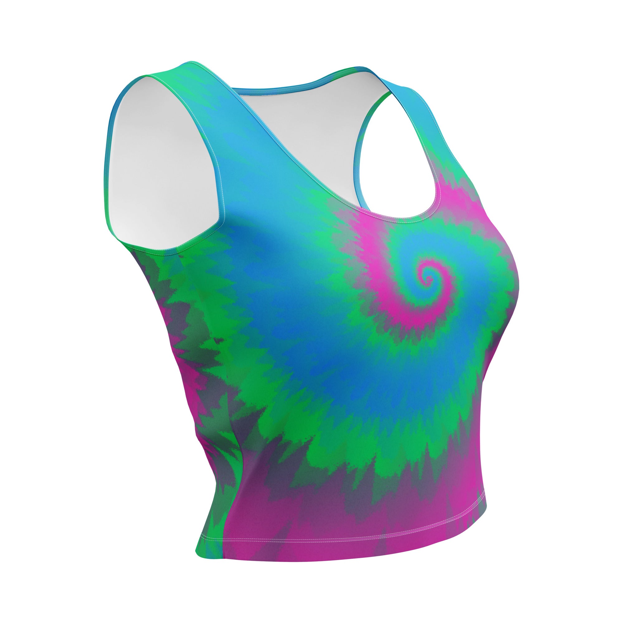 Crop Top-Tie Dye Spiral - Polysexual