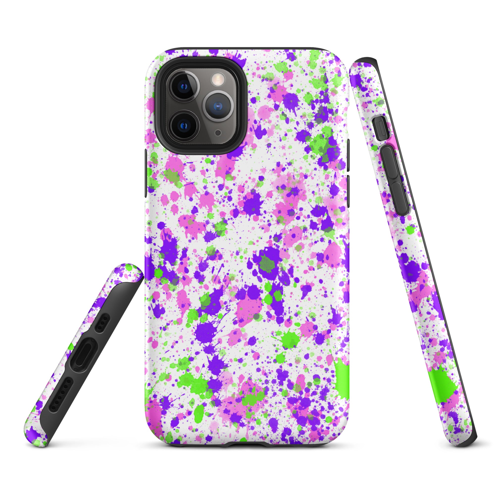 Tough Case for iPhone®- Paint Splatter Purple