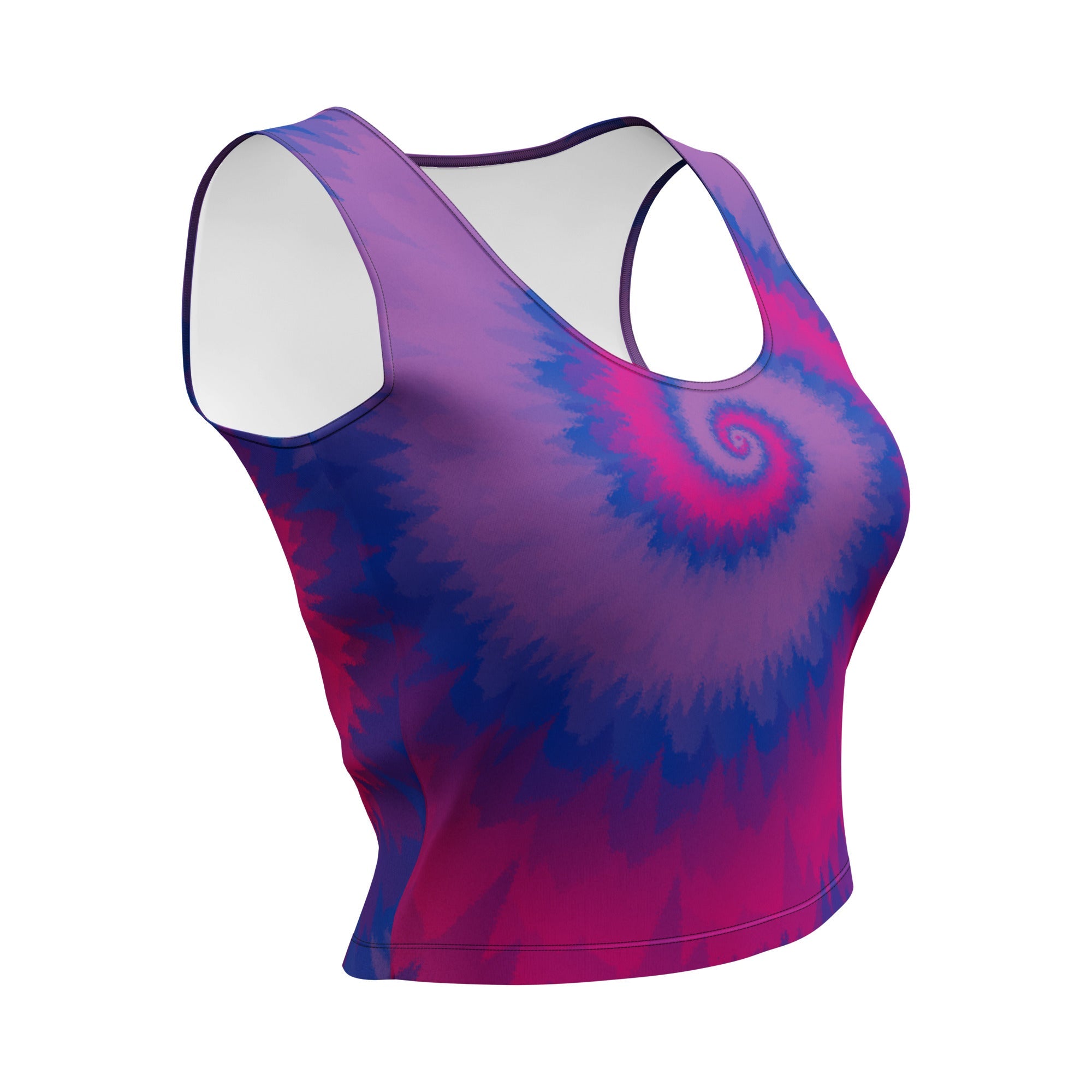 Crop Top-Tie Dye Spiral - Bisexual