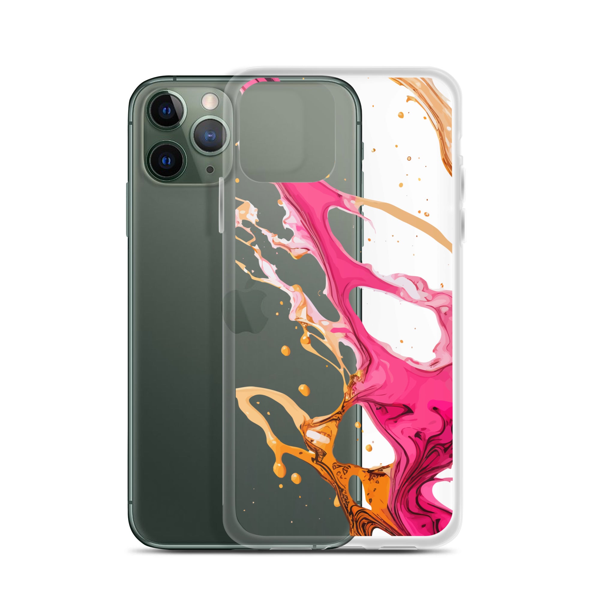 Clear Case for iPhone®- Alchohol Ink Design IV