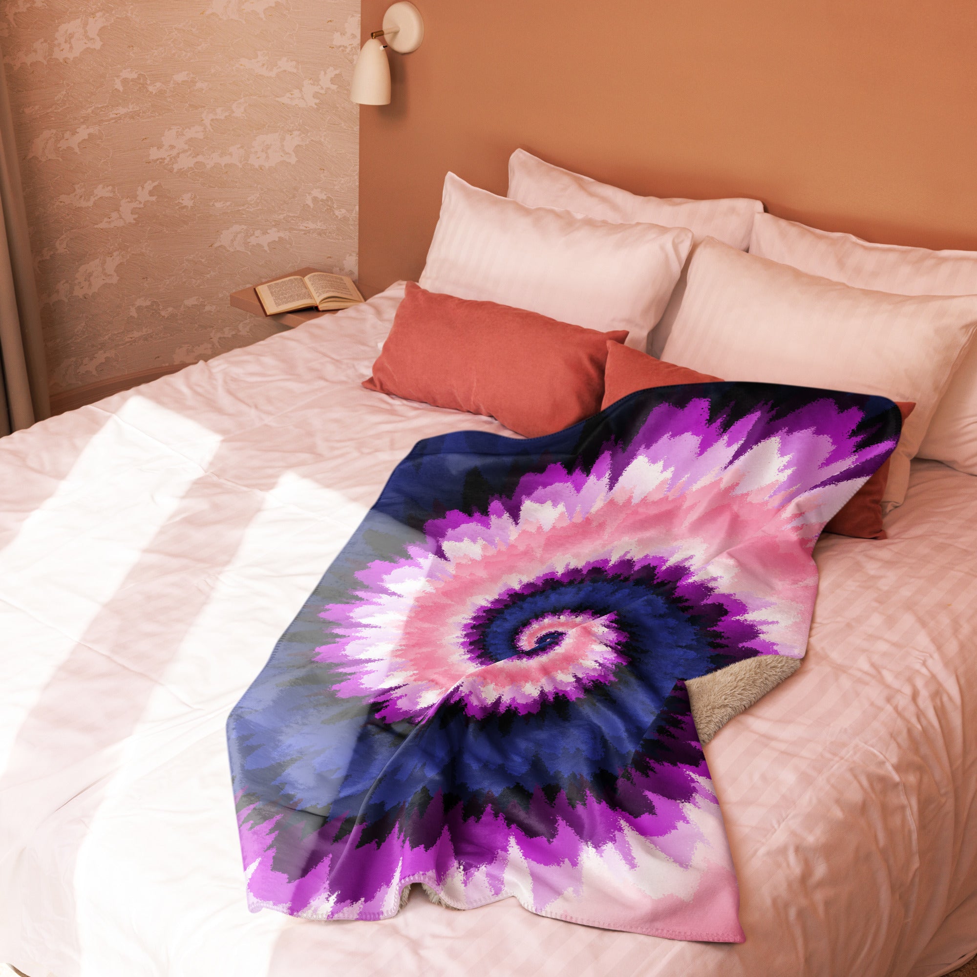 Sherpa blanket- Tie Dye Spiral-Genderfluid