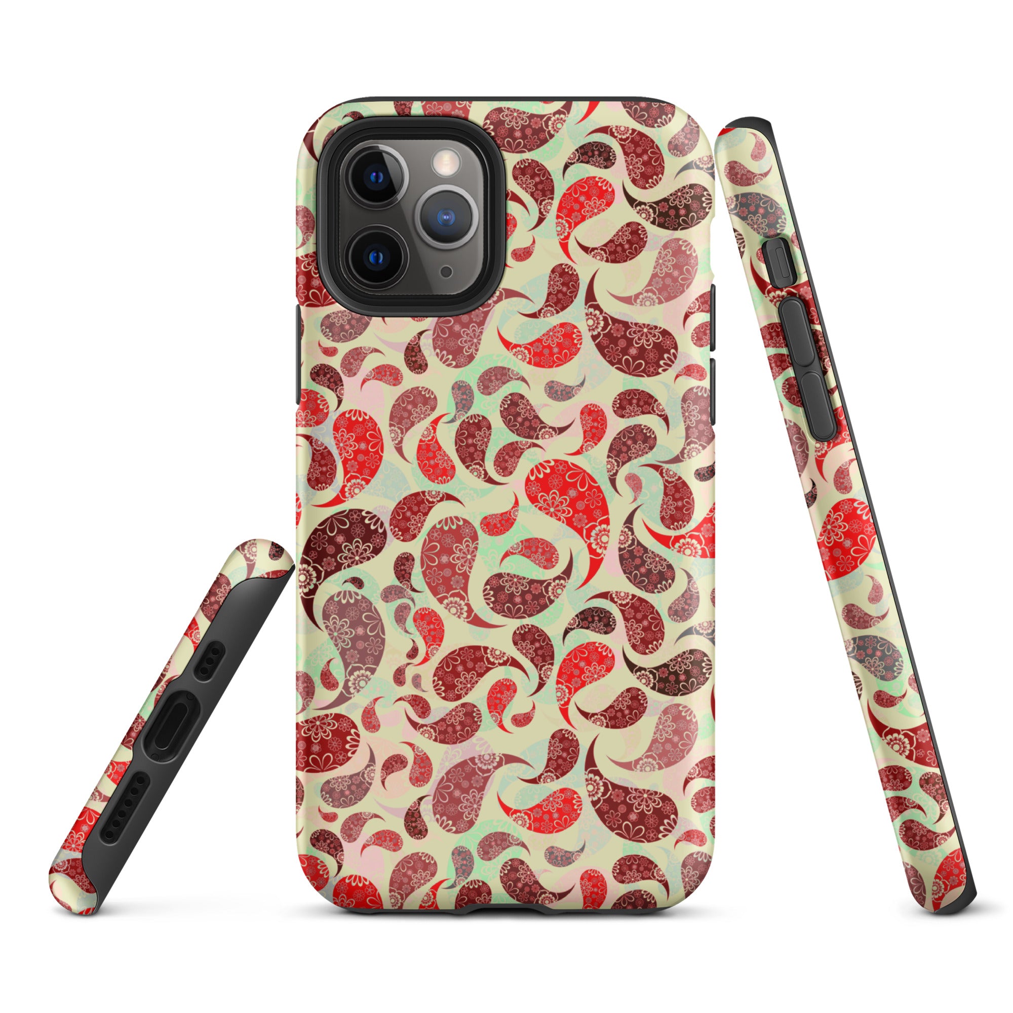 Tough Case for iPhone®- Paisley Red