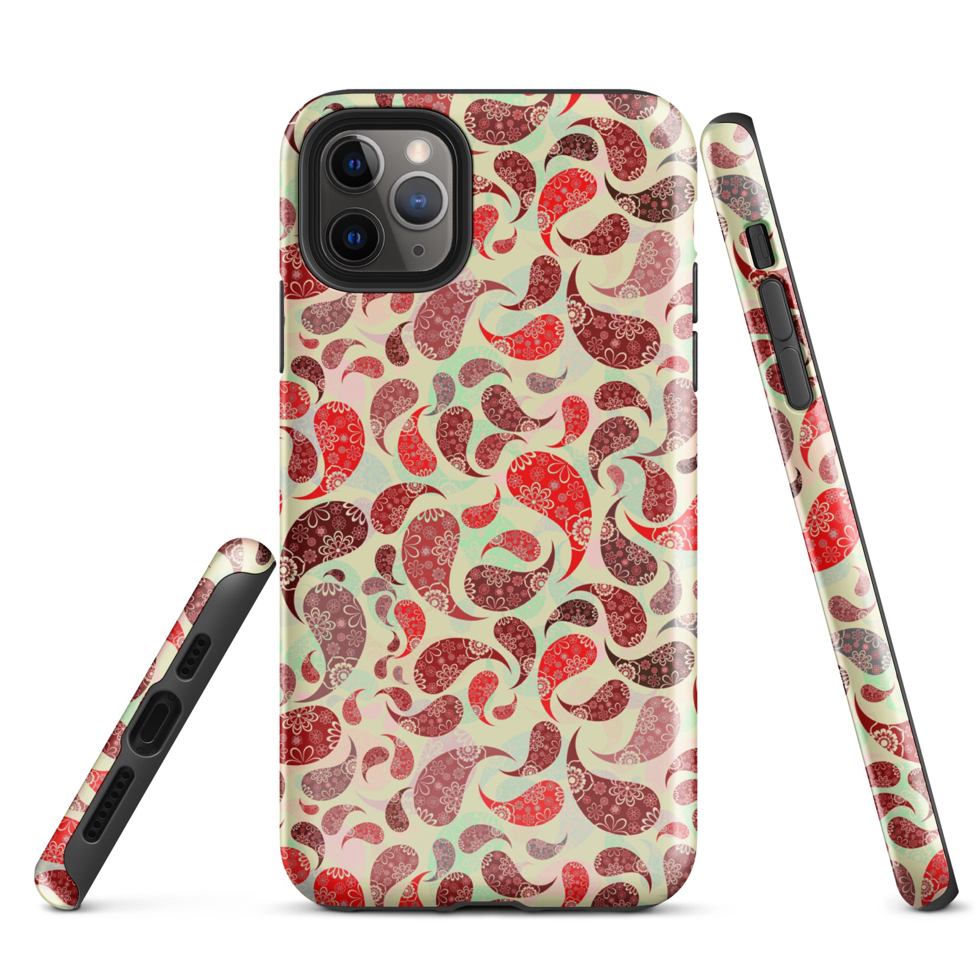 Tough Case for iPhone®- Paisley Red